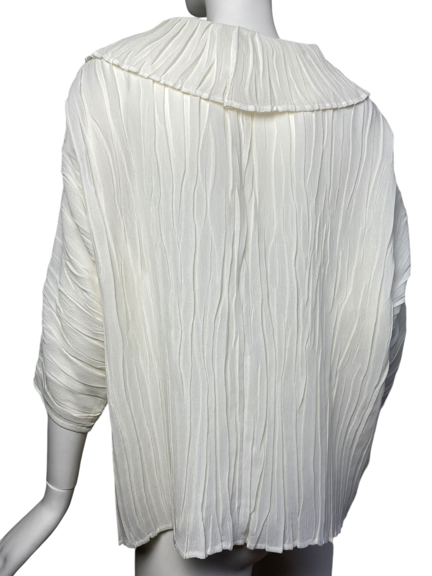 ADOLFO DOMINGUEZ 2000s OFF-WHITE PLEATED SHIRT