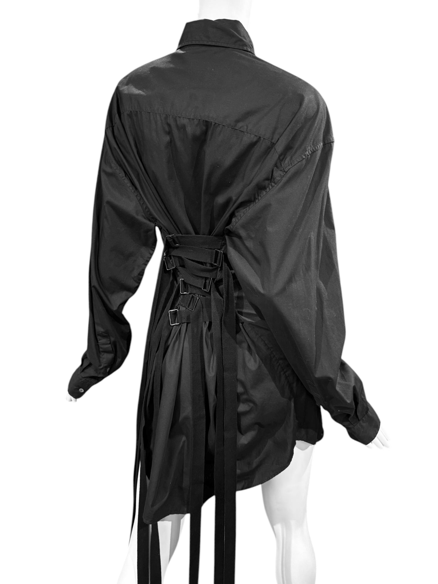 ANN DEMEULEMEESTER SS2024 BY STEFANO GALLICI BLACK CORSET SHIRT