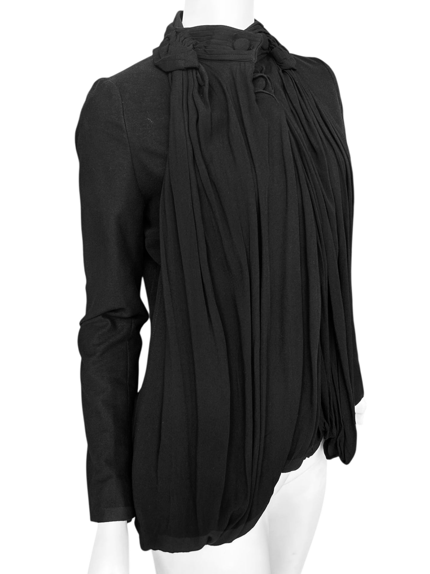 TROSMAN 2000s BLACK DRAPED JACKET