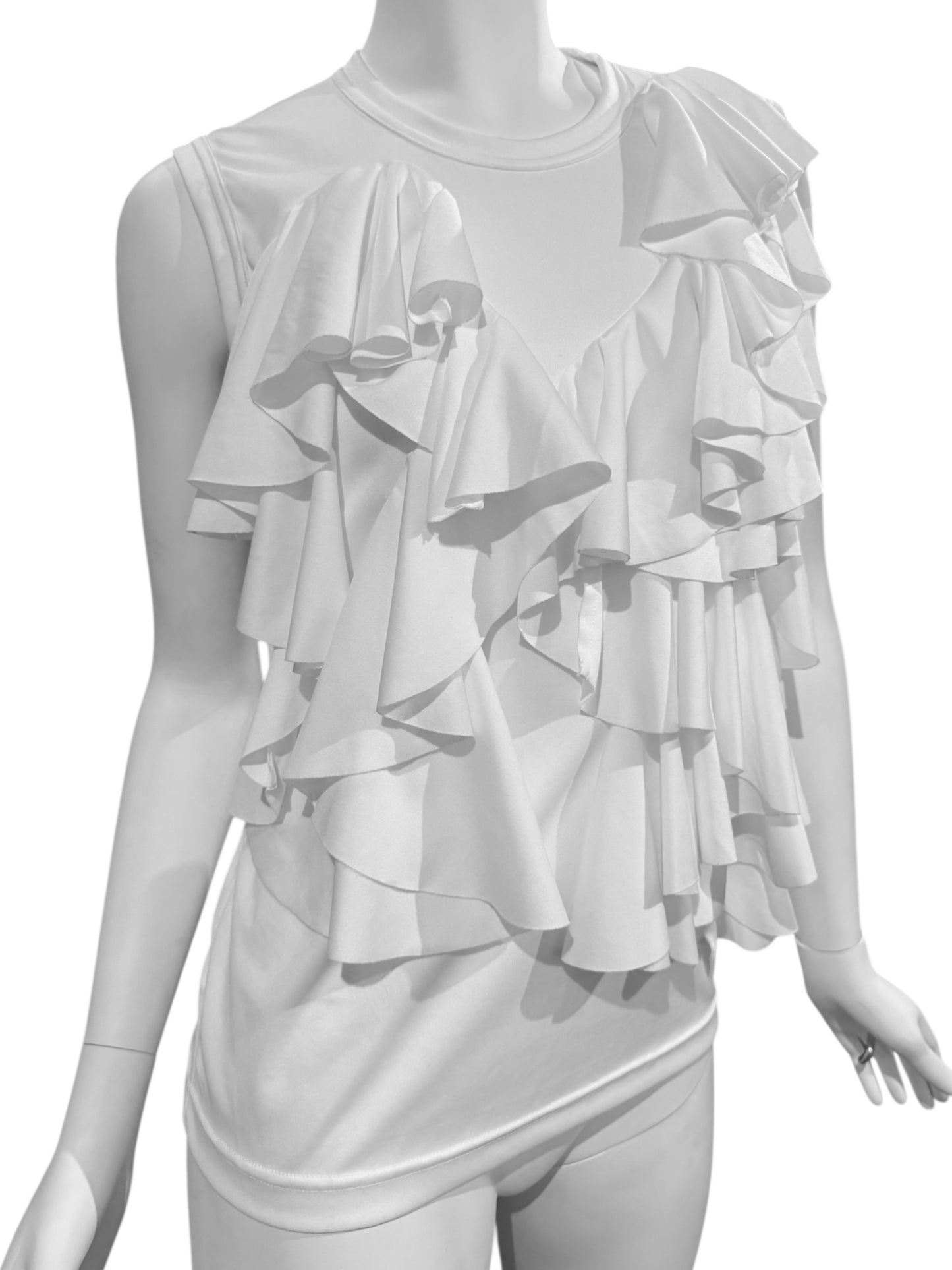 COMME DES GARÇONS FW2022 WHITE RUFFLES TANK TOP