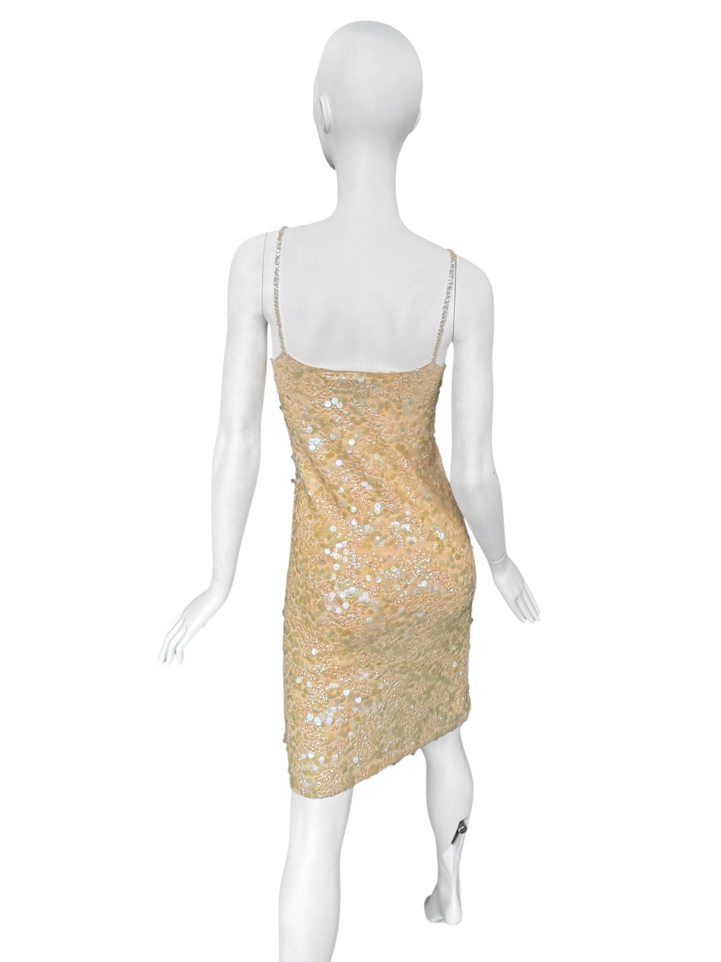 PLEIN SUD SS2000 YELLOW EMBELLISHED MIDI DRESS