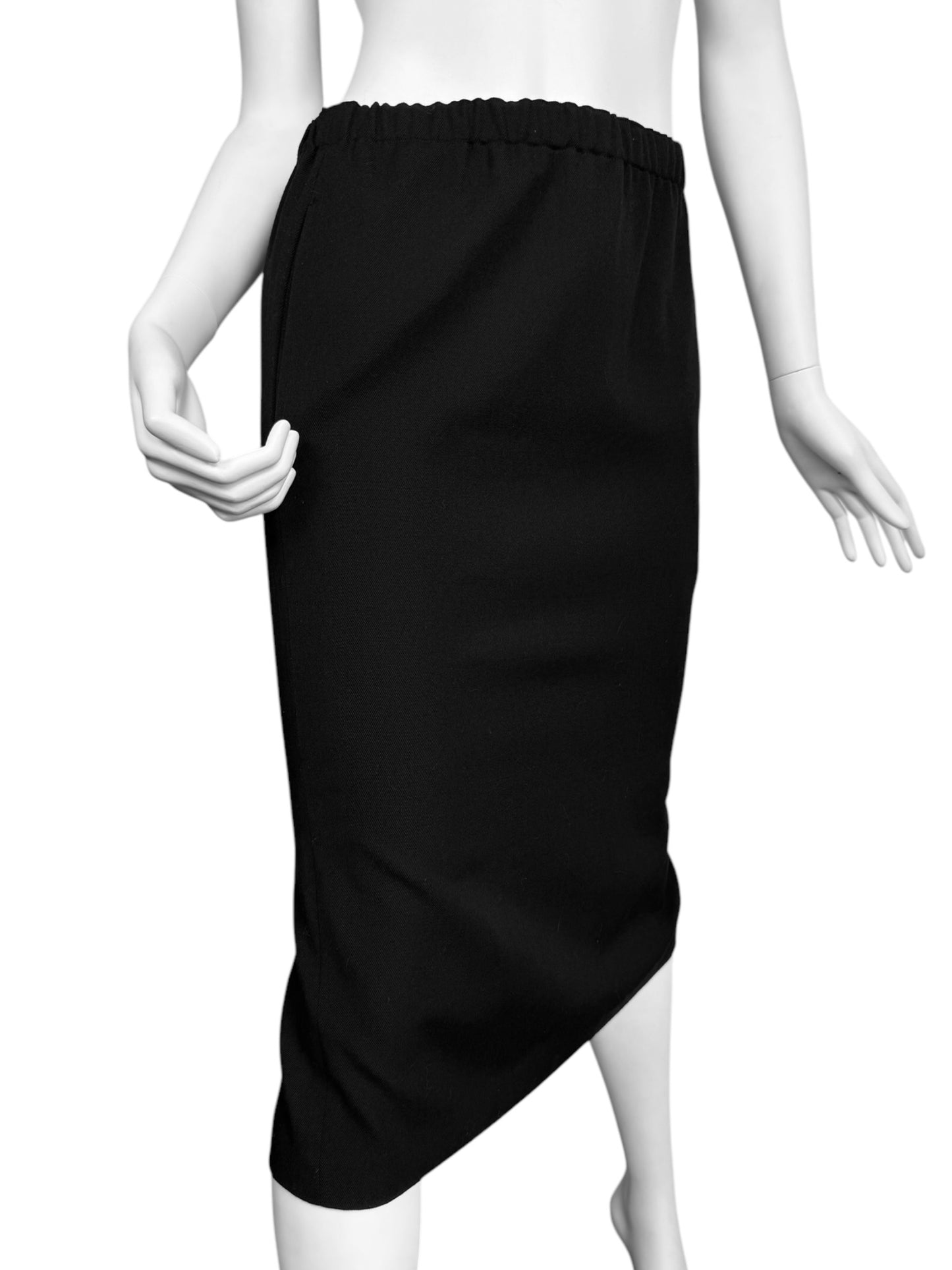 COMME DES GARÇONS FW2022 BLACK WOOL PENCIL SKIRT
