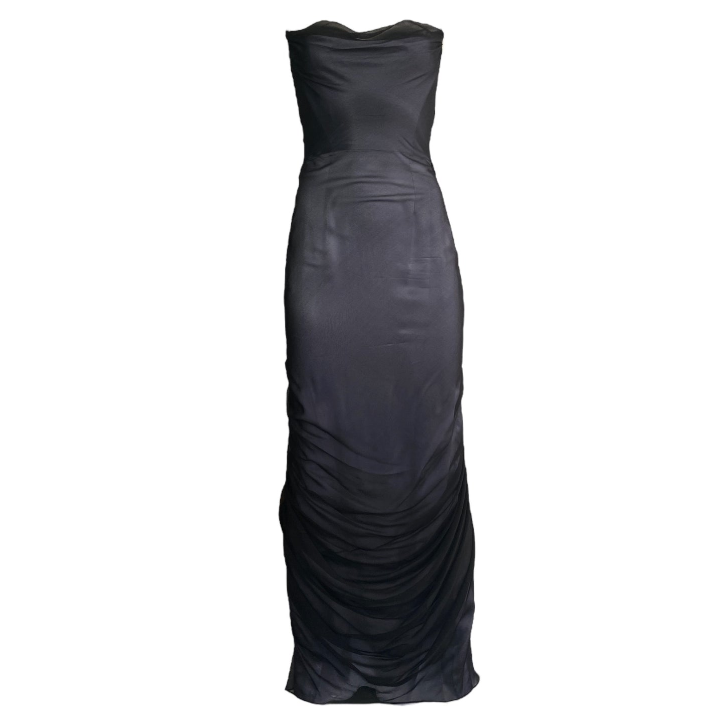 RICHARD TYLER COUTURE 2000s GREY SILK GOWN