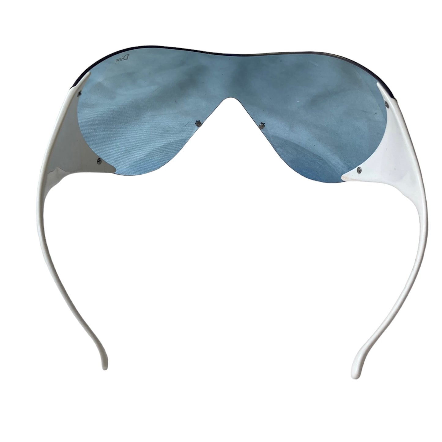 DIOR 2000s BY GALLIANO WHITE & BLUE SKI 1 OVERSIZE MASK SUNGLASSES