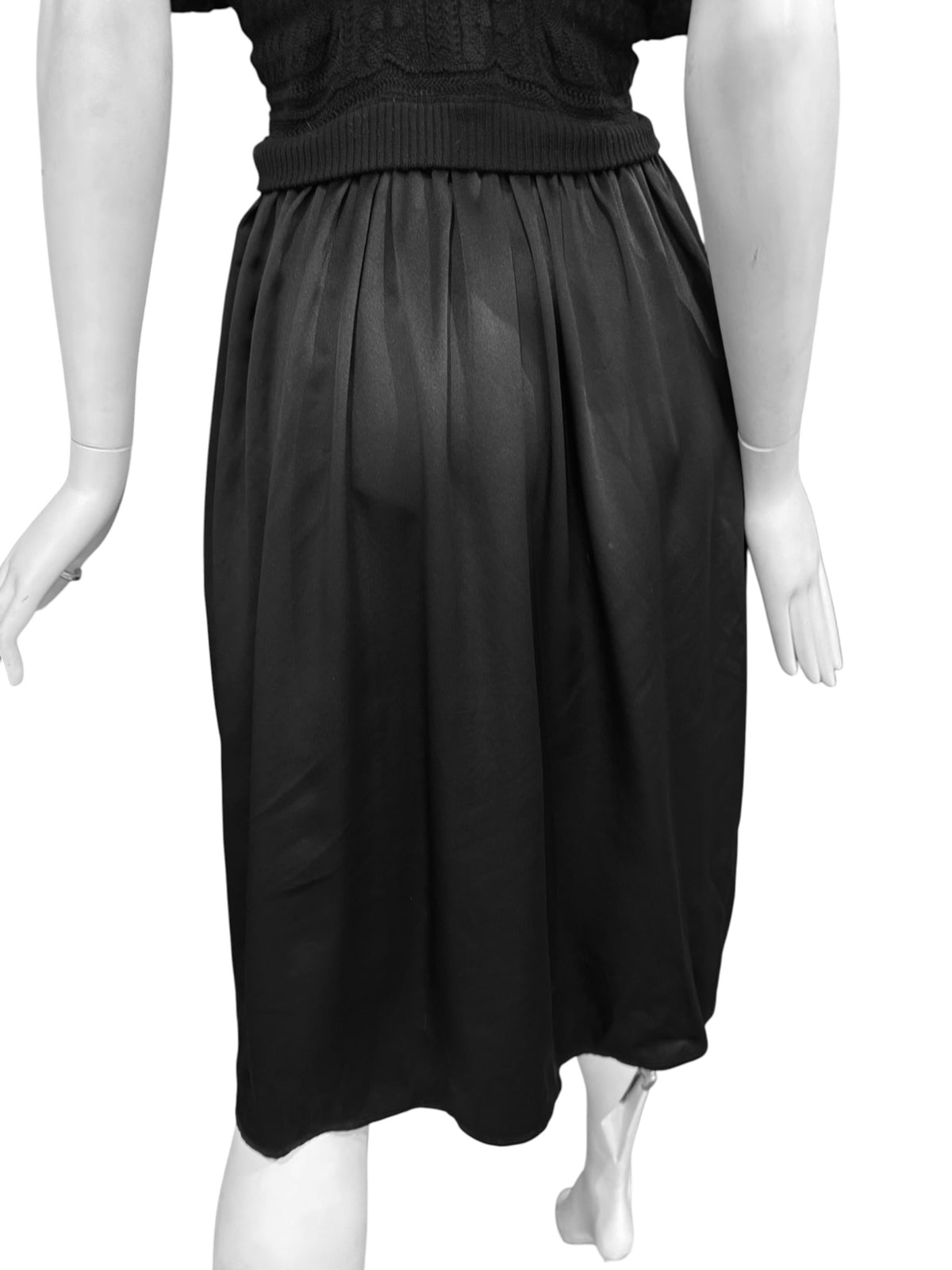PLEIN SUD JEANIUS 2000s BLACK SILK & WOOL MIDI DRESS