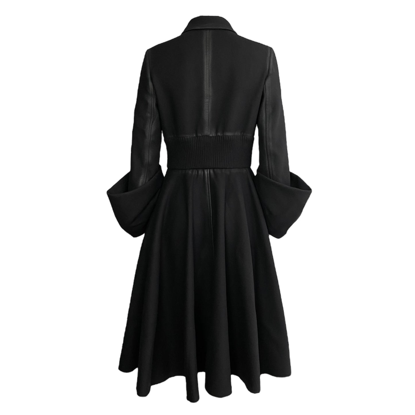 PRADA FW2013 BLACK WOOL MAXI COAT