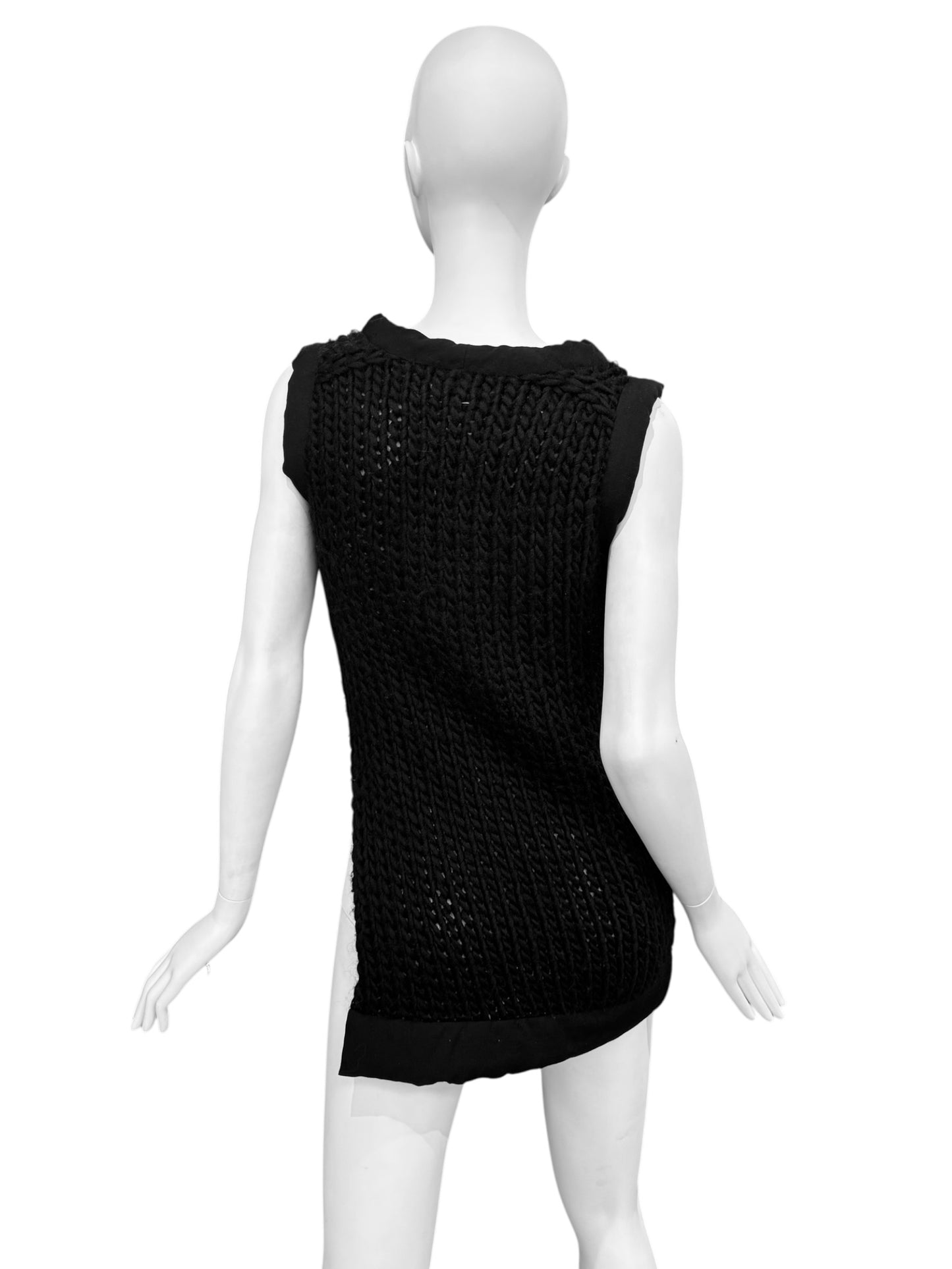 YOHJI YAMAMOTO FW2001 BLACK WOOL TANK TOP