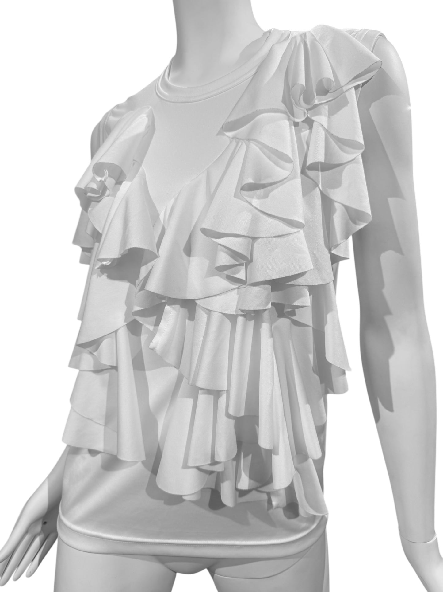 COMME DES GARÇONS FW2022 WHITE RUFFLES TANK TOP