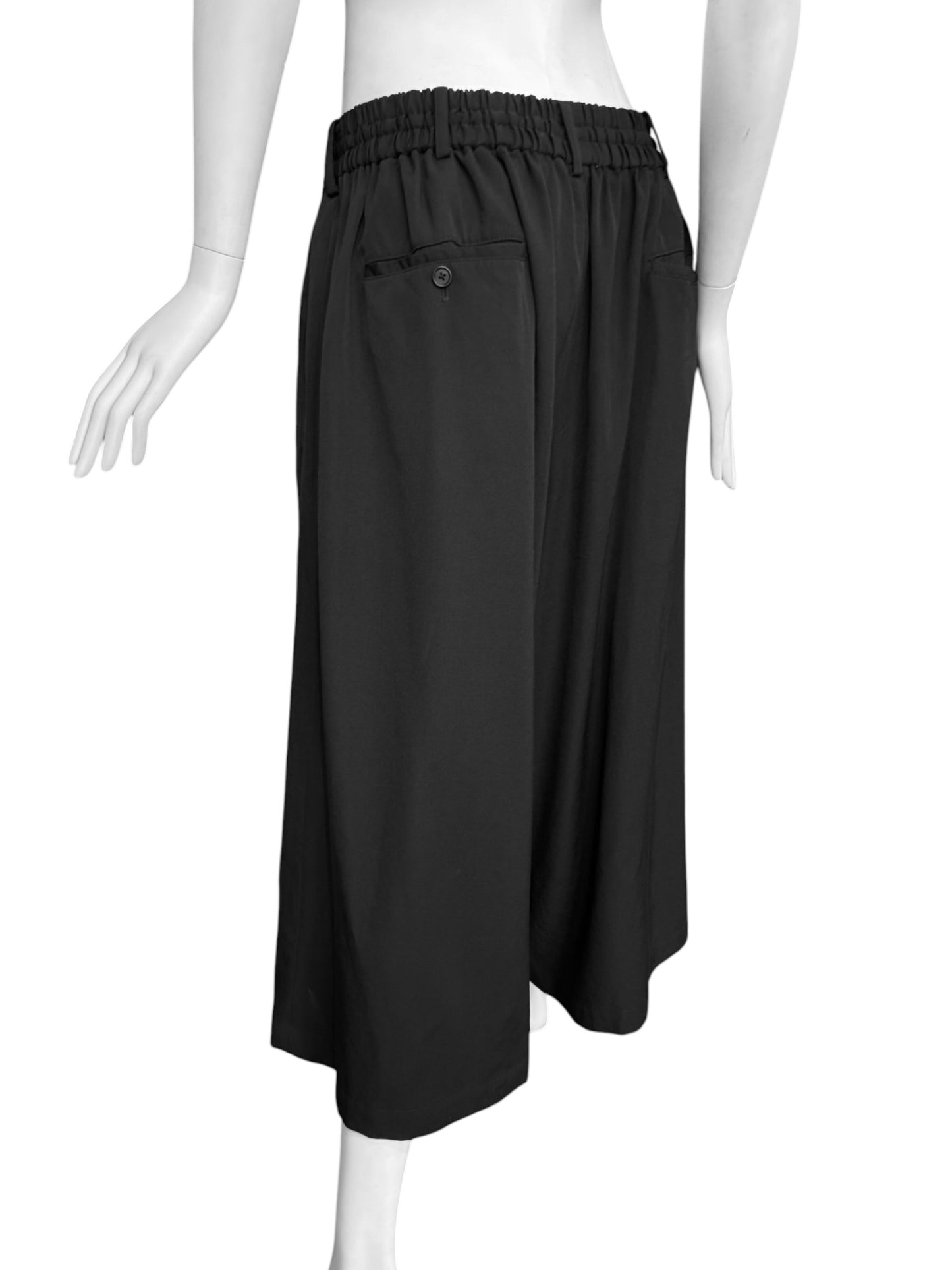 S’YTE YOHJI YAMAMOTO 2010s BLACK WOOL CULOTTE SKIRT