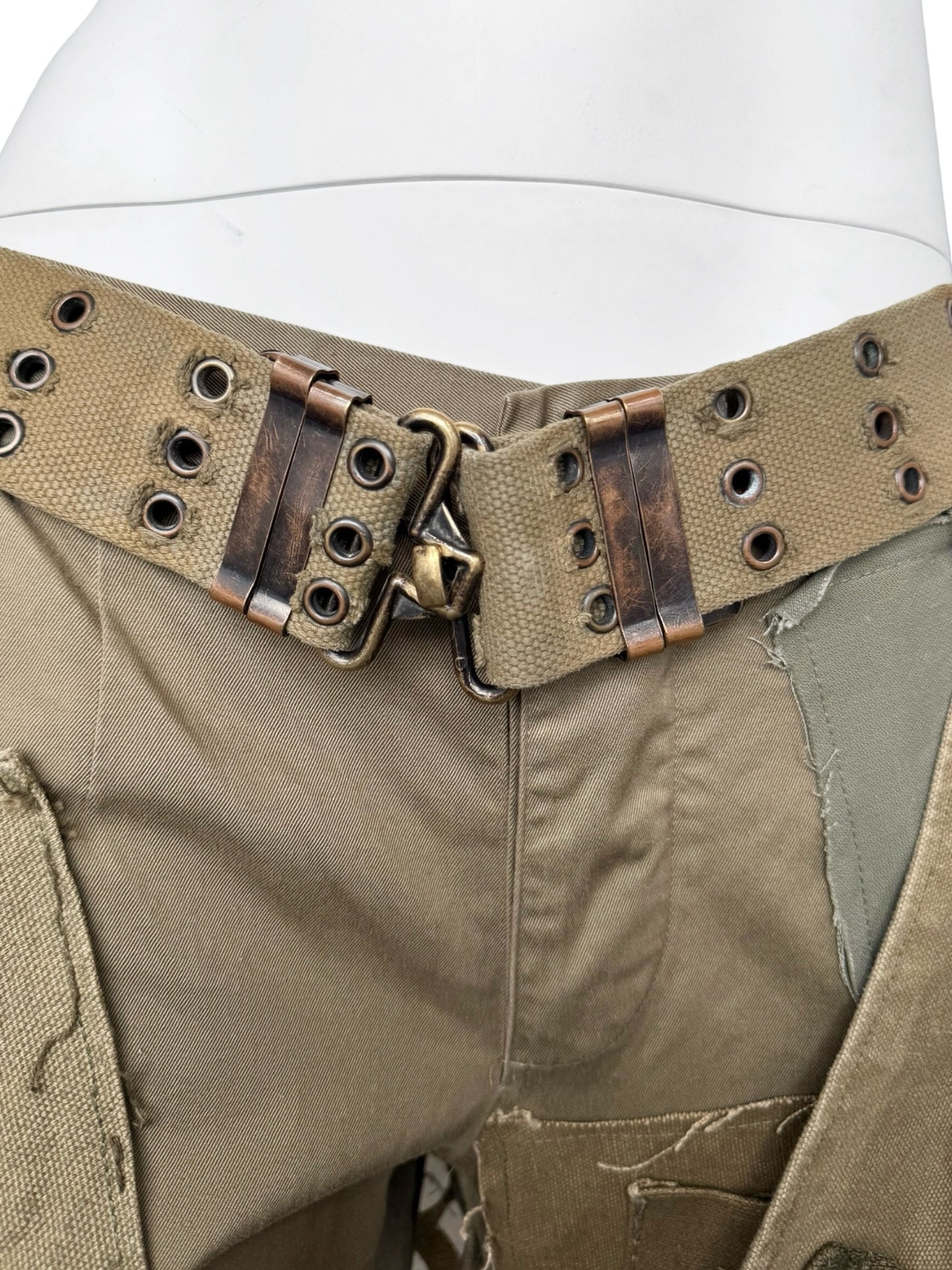 DOLCE & GABBANA FW2003 KHAKI MILITARY RECONSTRUCTED PANTS