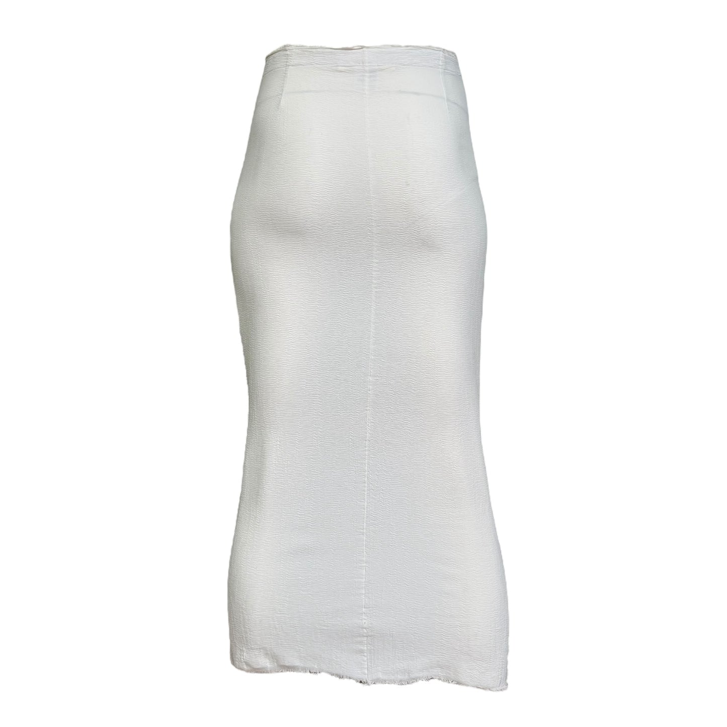 MARC LE BIHAN 2020s WHITE STRETCH SILK MAXI SKIRT