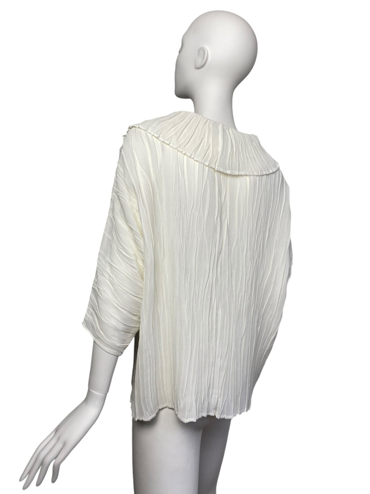 ADOLFO DOMINGUEZ 2000s OFF-WHITE PLEATED SHIRT