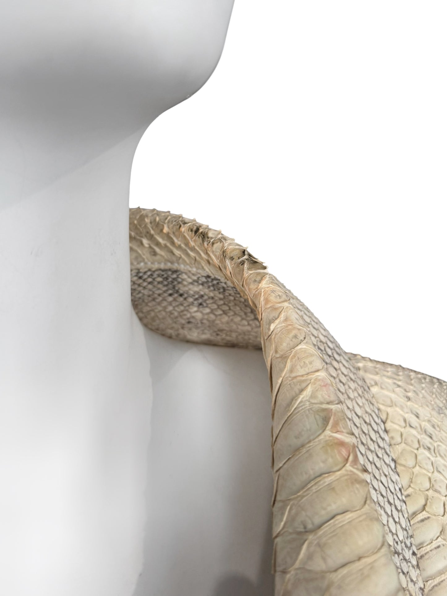 JITROIS 2000s CREAM PYTHON LEATHER JACKET