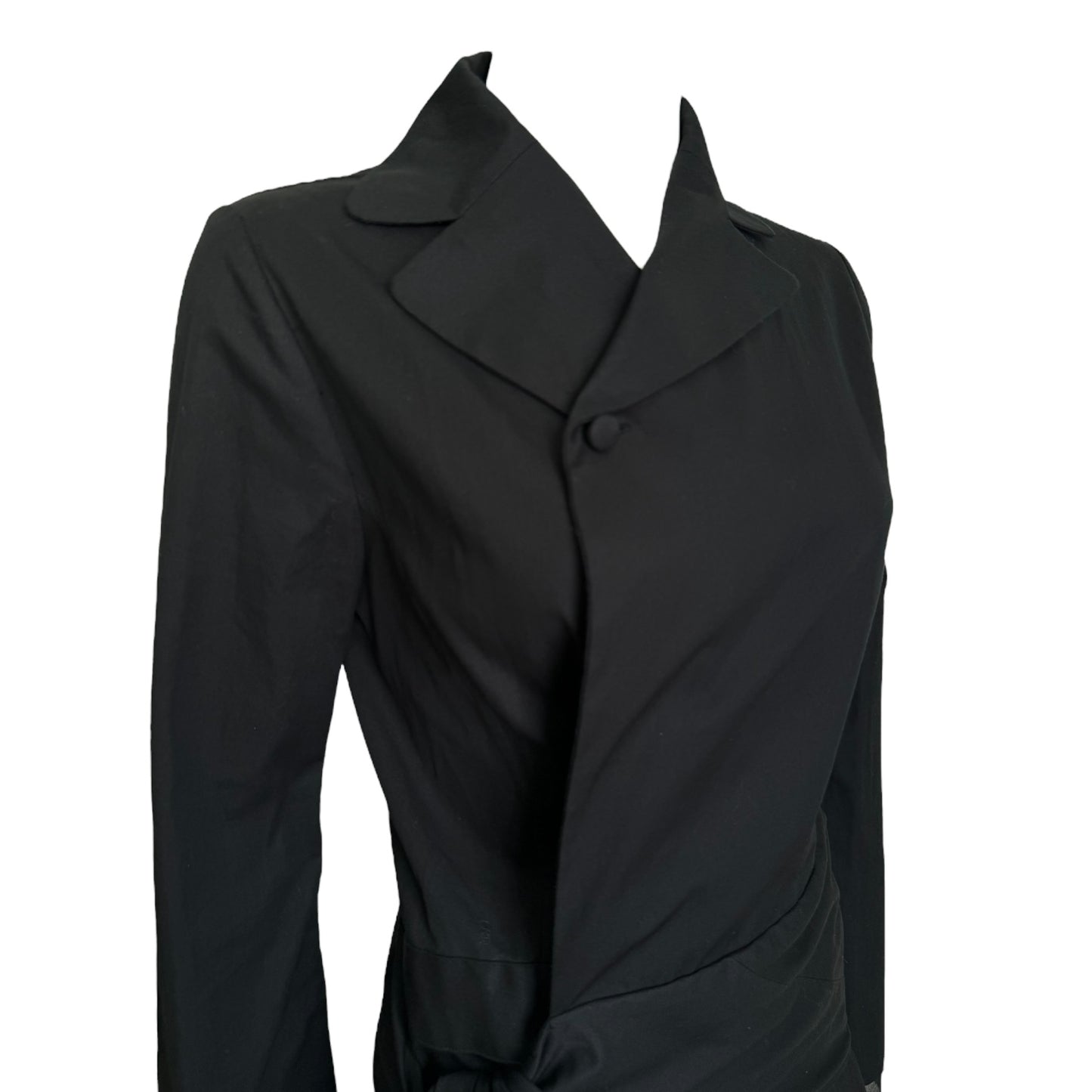 YOHJI YAMAMOTO +NOIR 2010s BLACK COTTON BLAZER DRESS