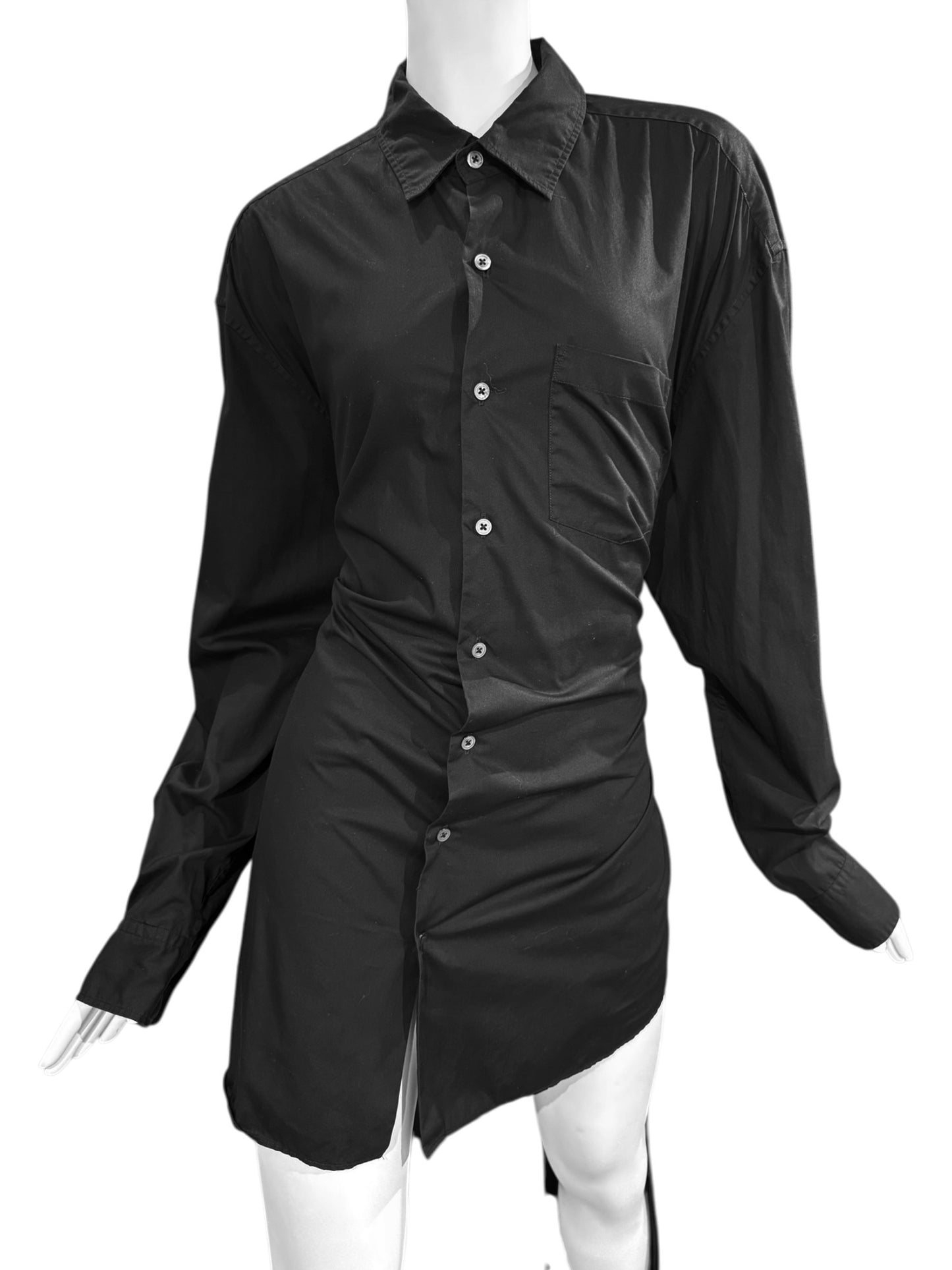 ANN DEMEULEMEESTER SS2024 BY STEFANO GALLICI BLACK CORSET SHIRT