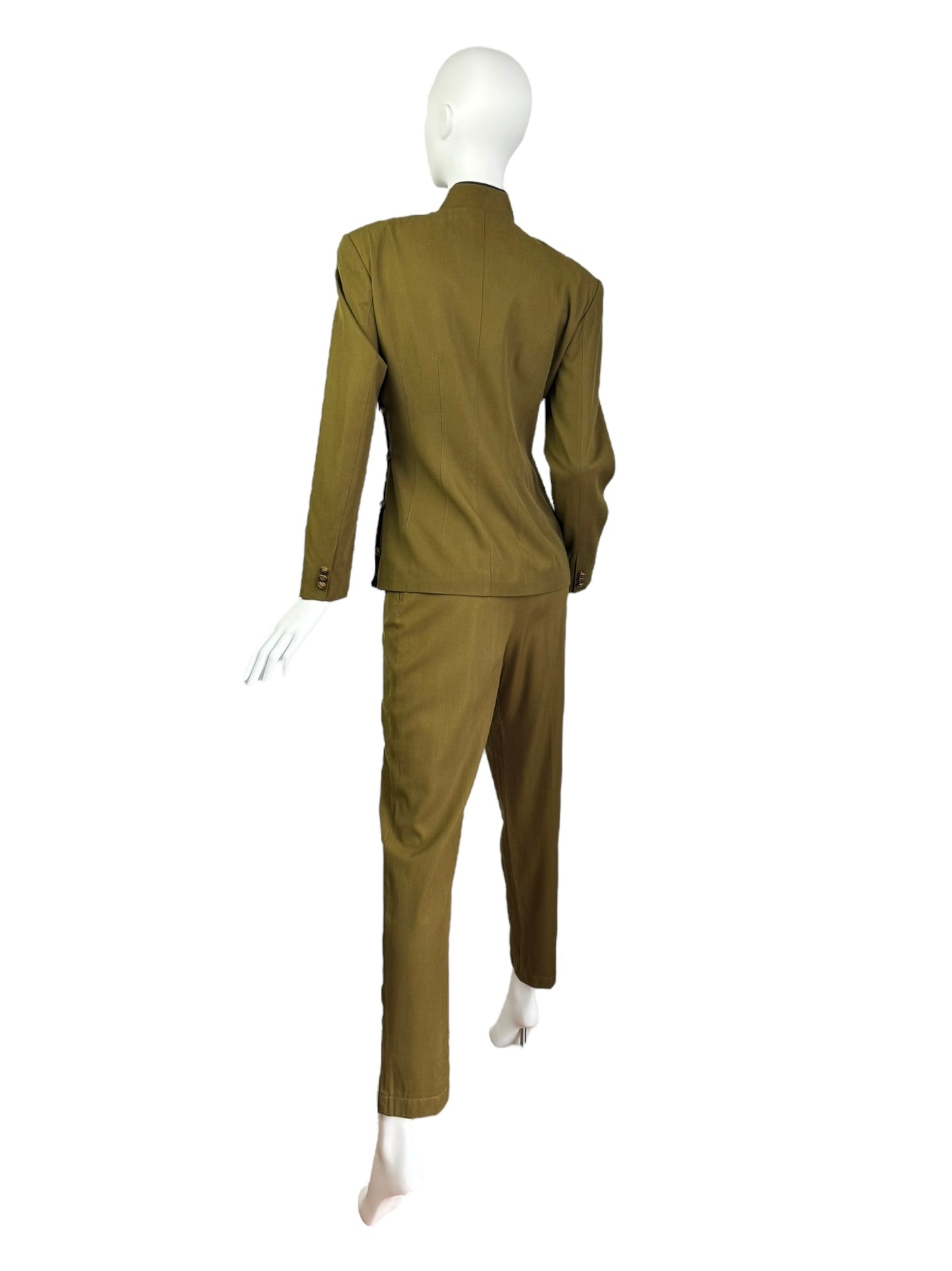 PLEIN SUD 1980s OLIVE GREEN SUIT (BLAZER+PANTS)