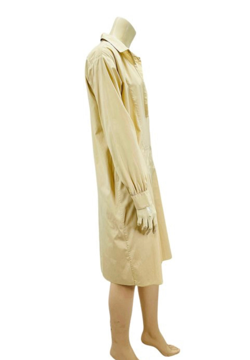 PRADA 2000s BEIGE PLEATED OVERSIZE SPORTY DRESS