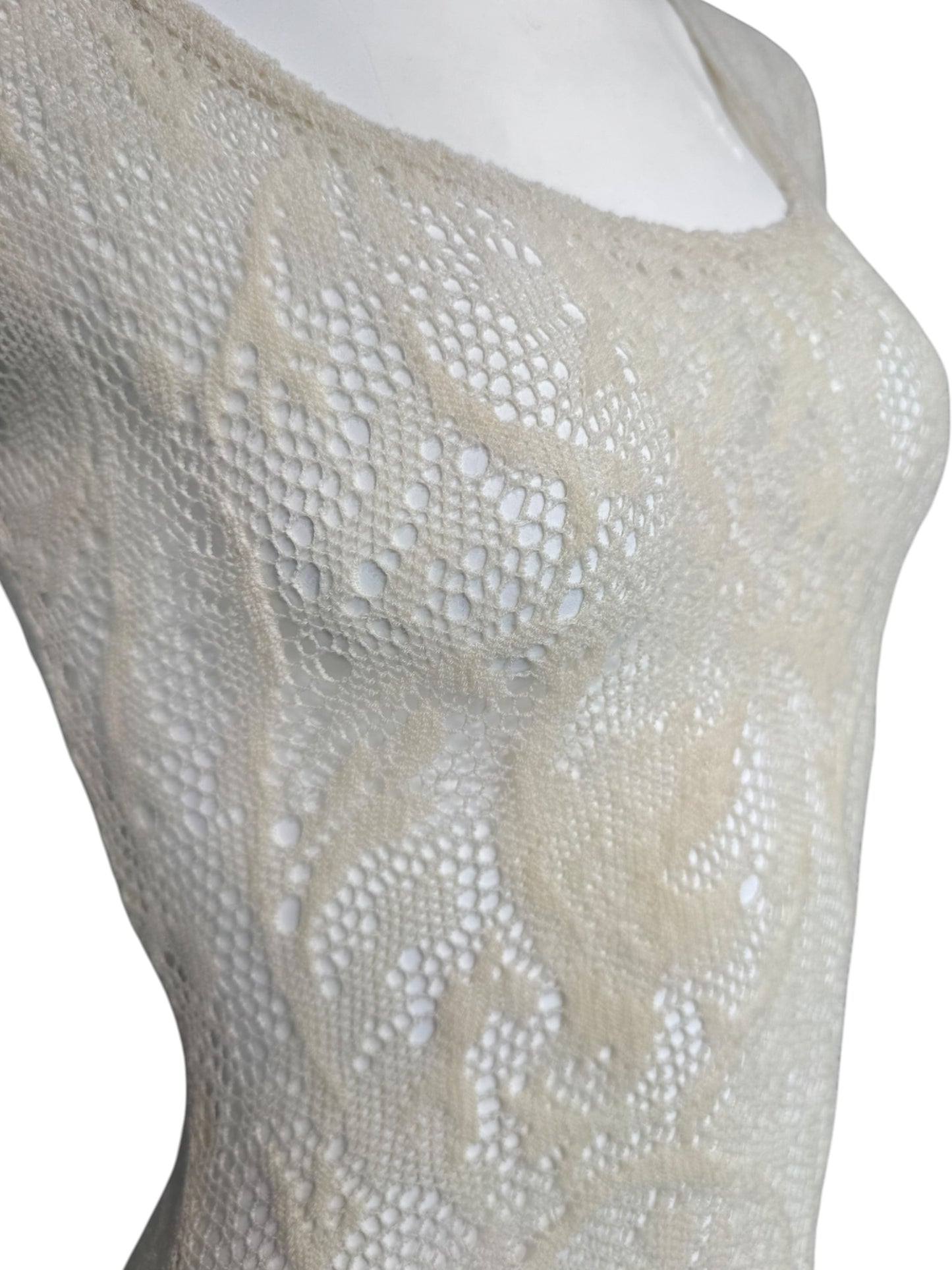 PLEIN SUD SS1993 CREAM WOOL LACE MAXI DRESS