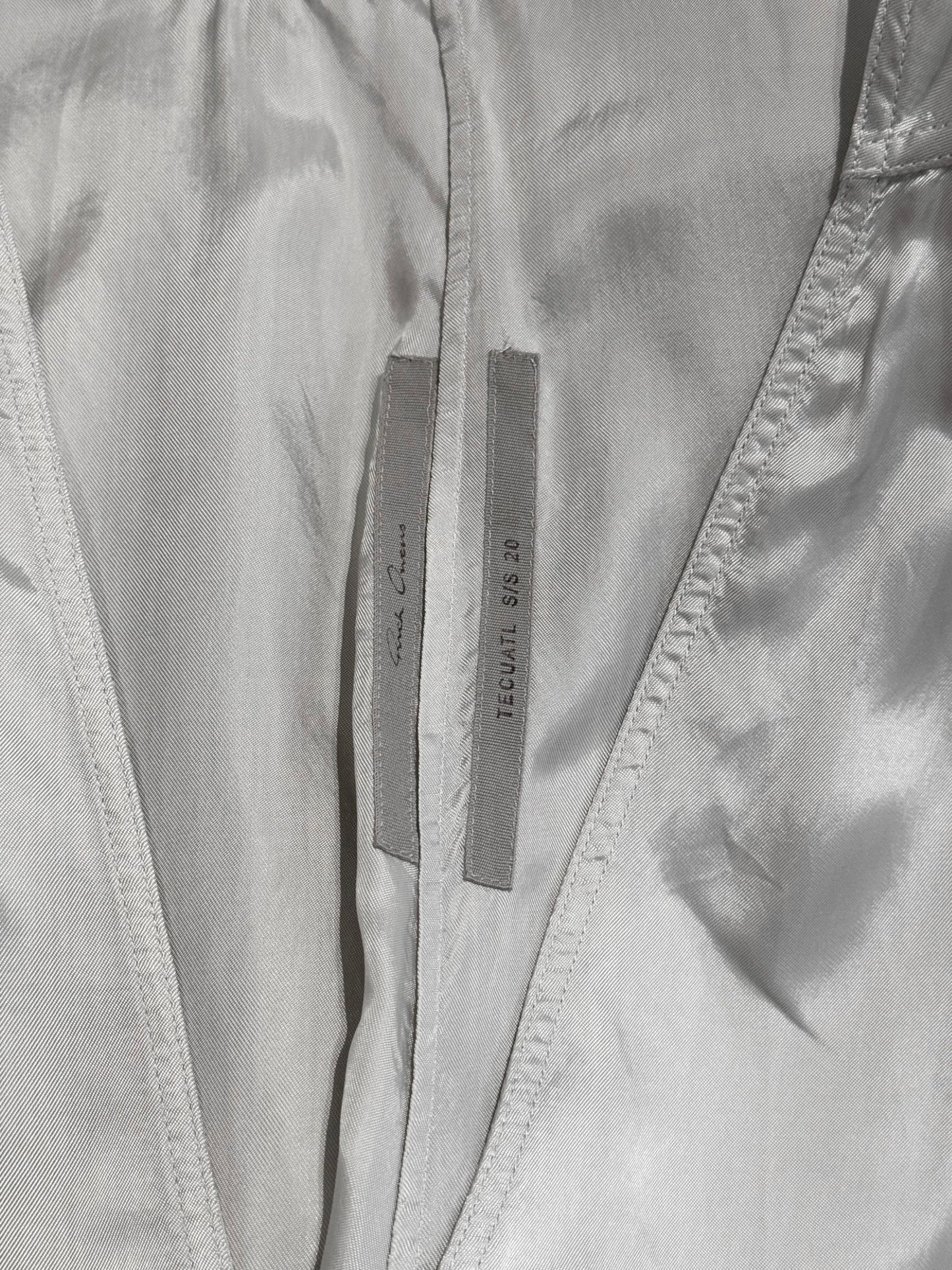 RICK OWENS SS2020 «TECUATL» PEARL GREY DRAPED MAXI DRESS