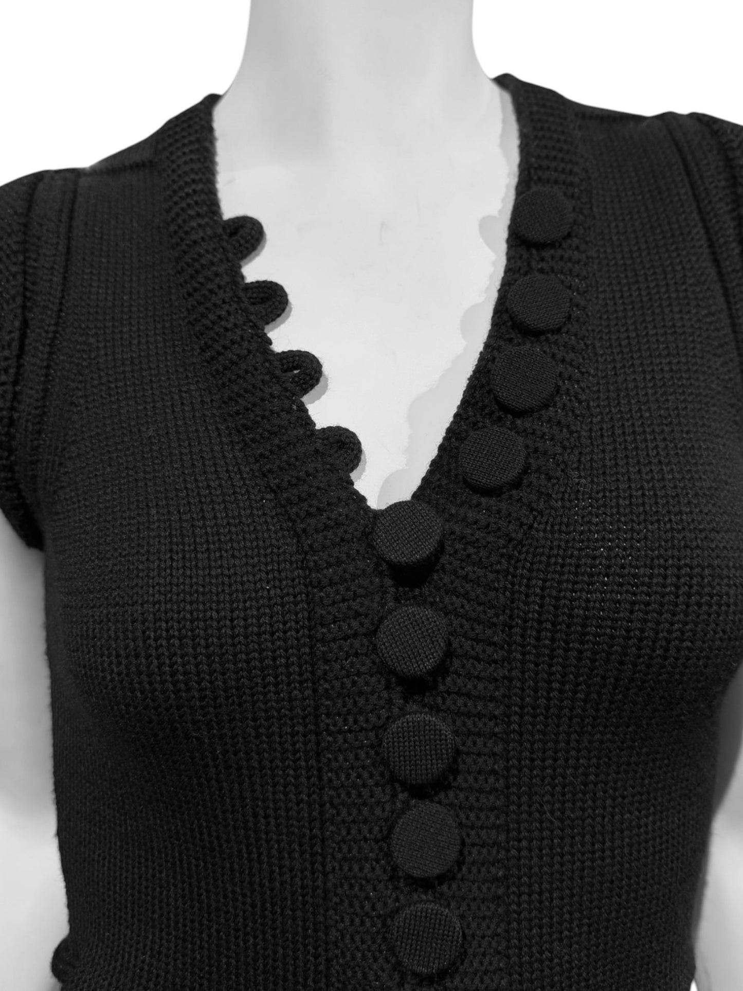 GUCCI FW2007 BY FRIDA GIANNINI BLACK WOOL TANK TOP