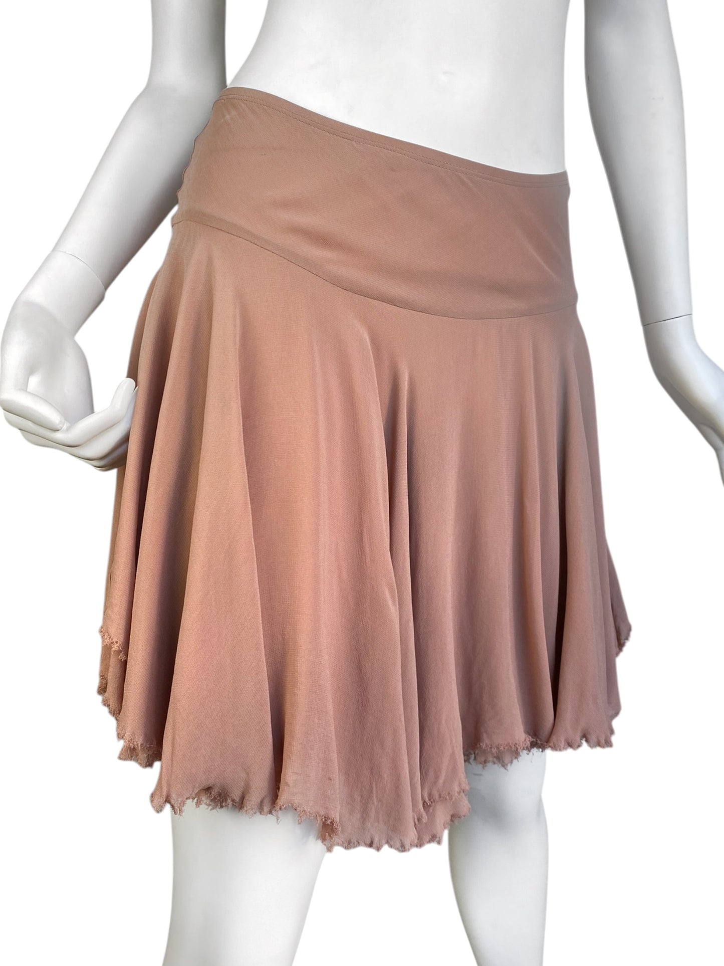 PLEIN SUD 2000s PINKY NUDE SKATER MINI SKIRT