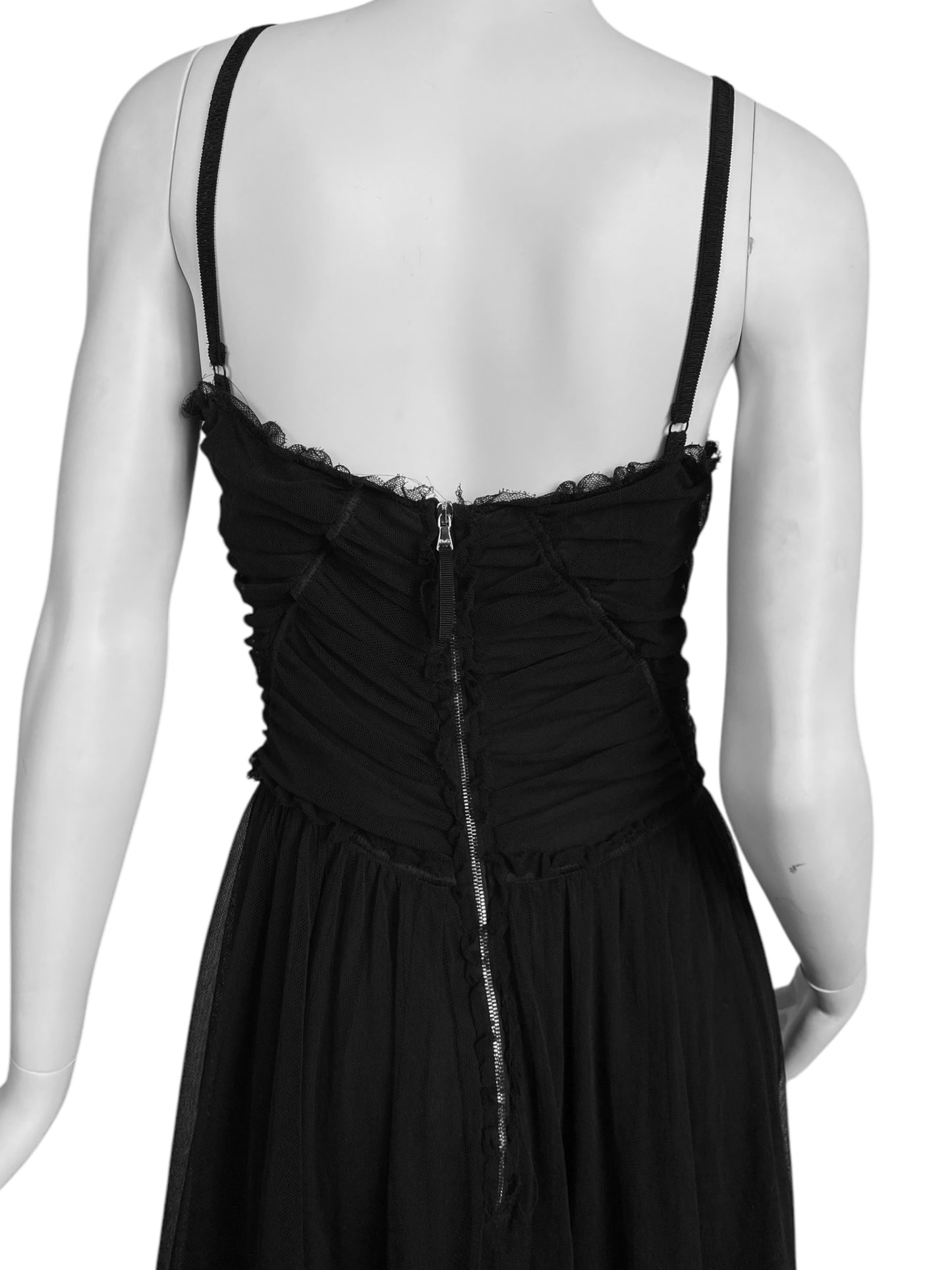 D&G 2000s BLACK TULLE MAXI DRESS