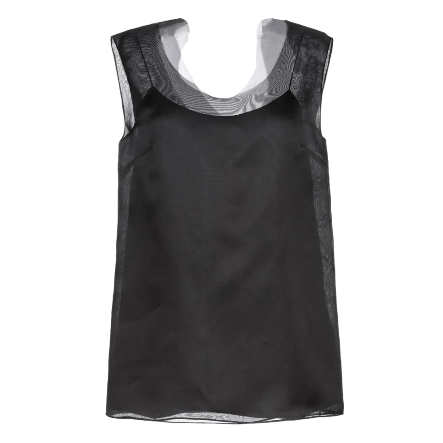 MAISON MARGIELA FW2018 BY JOHN GALLIANO BLACK SILK ORGANZA TANK TOP