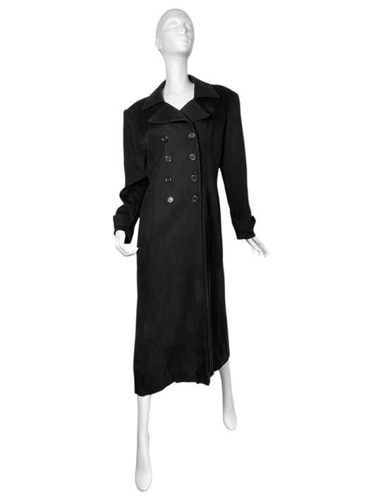 EXTENZO 1990s BLACK DOUBLE BREASTED MAXI COAT