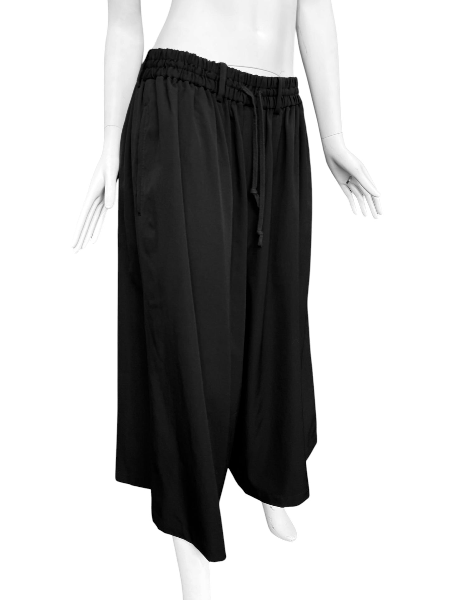 S’YTE YOHJI YAMAMOTO 2010s BLACK WOOL CULOTTE SKIRT