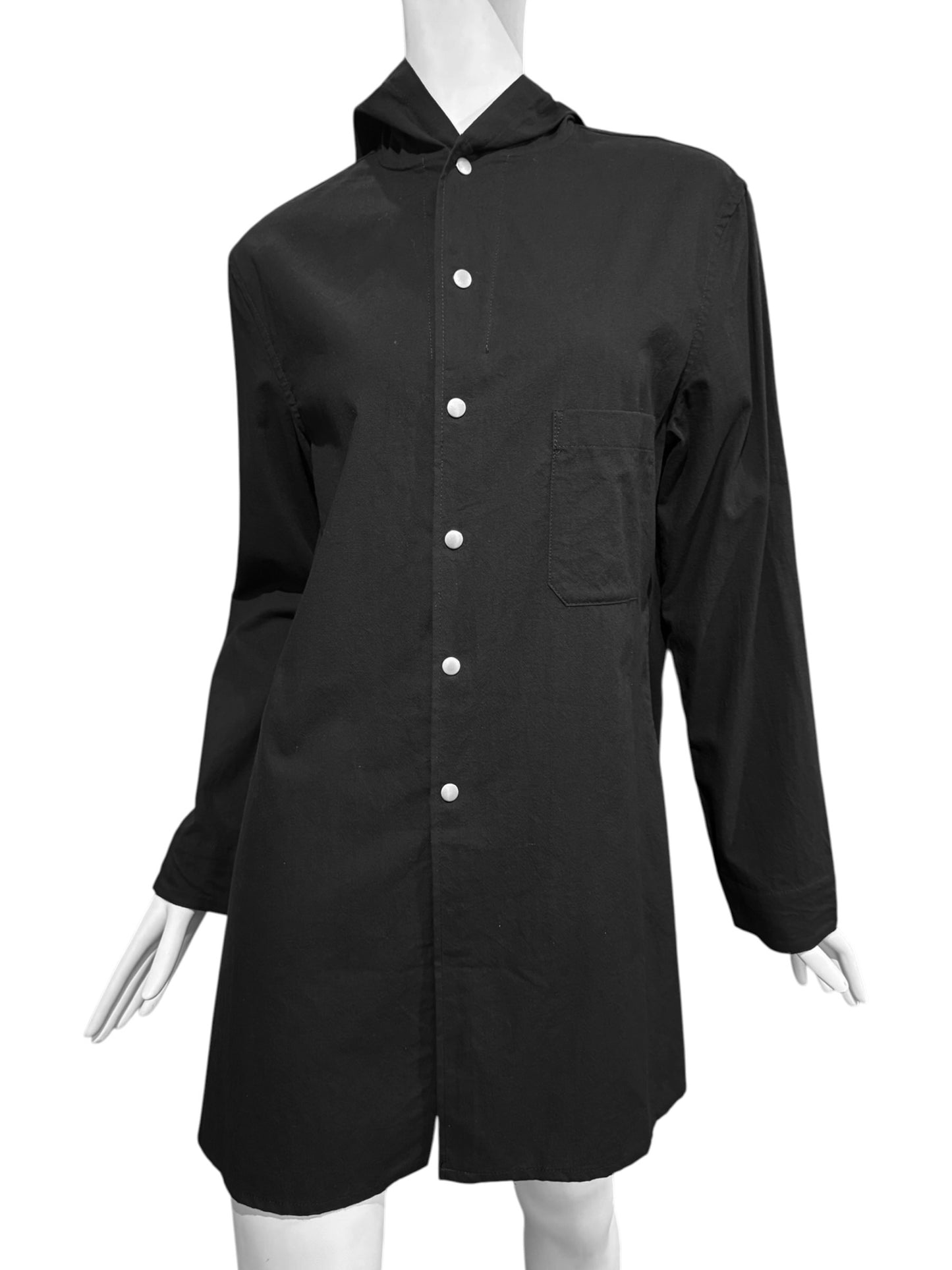 Y’S YOHJI YAMAMOTO FW2011 BLACK HOODED SHIRT