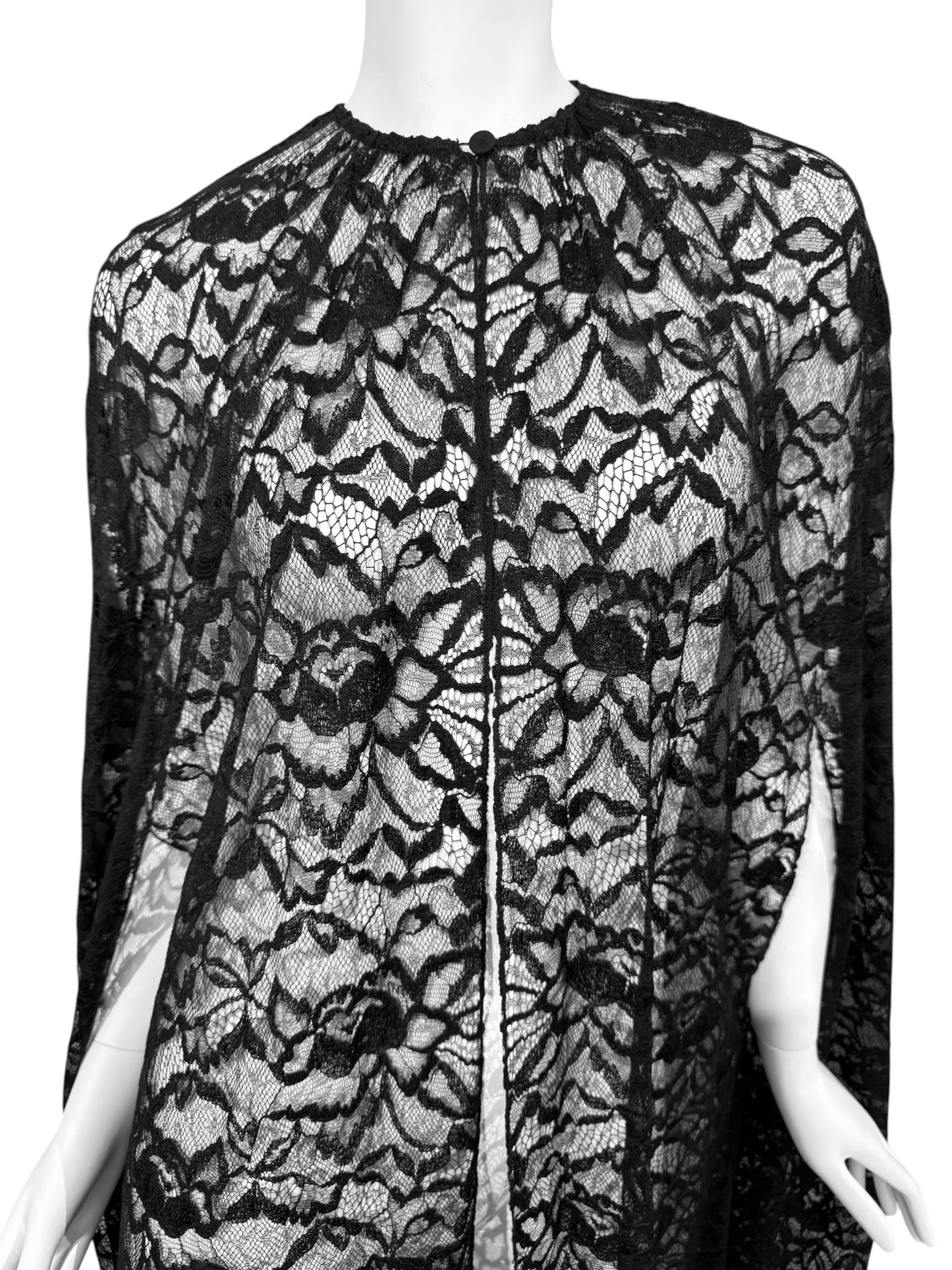 PRADA FW2019 BLACK LACE CAPE