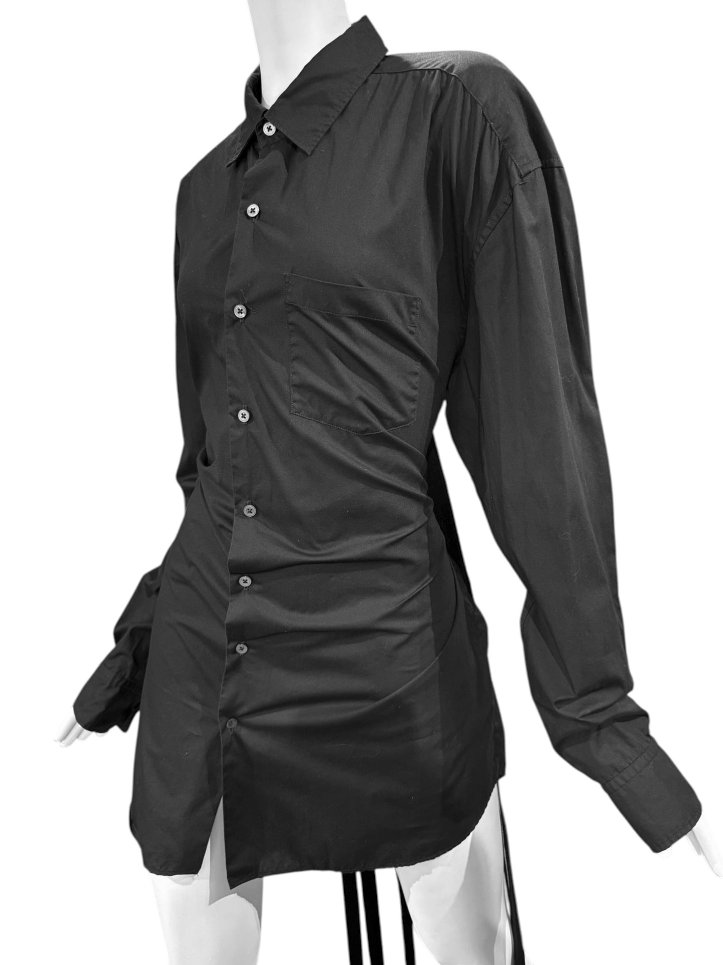 ANN DEMEULEMEESTER SS2024 BY STEFANO GALLICI BLACK CORSET SHIRT