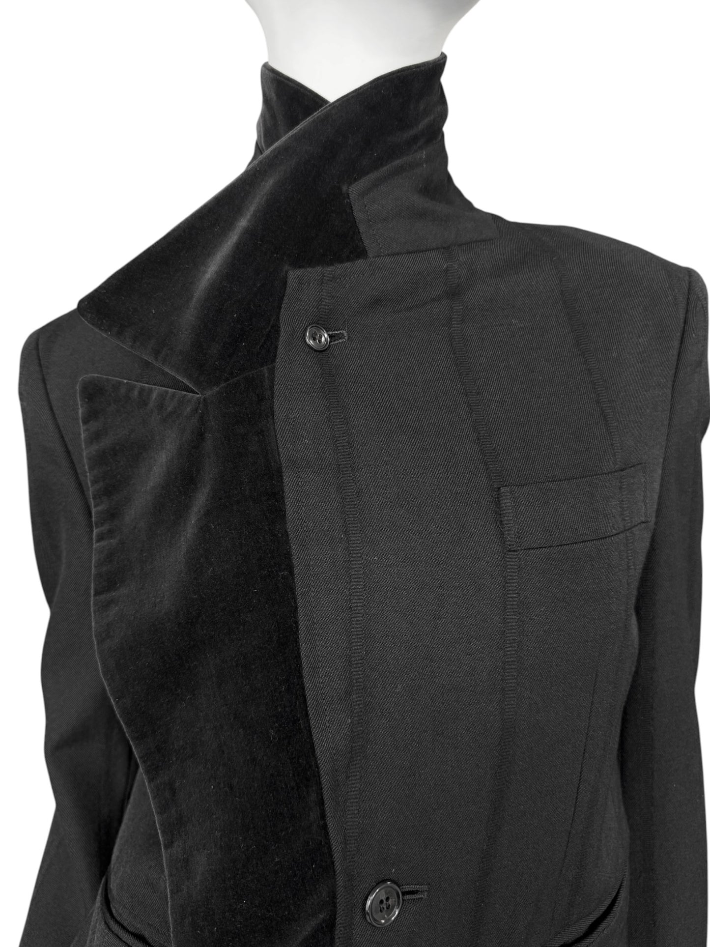 COMME DES GARÇONS FW2001 BLACK WOOL ASYMMETRICAL BLAZER