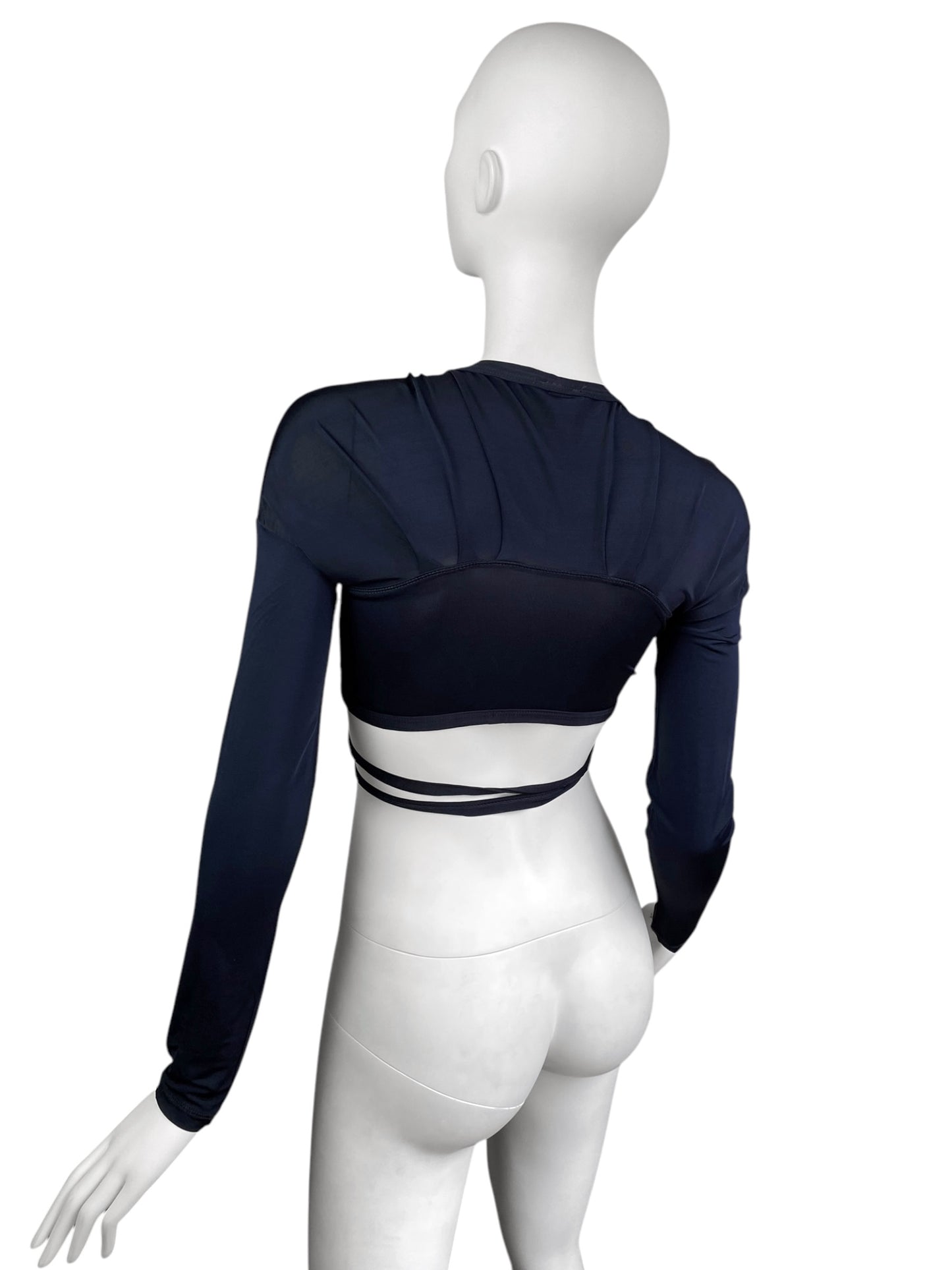 MOTIVI 2000s NAVY BLUE WRAP TOP