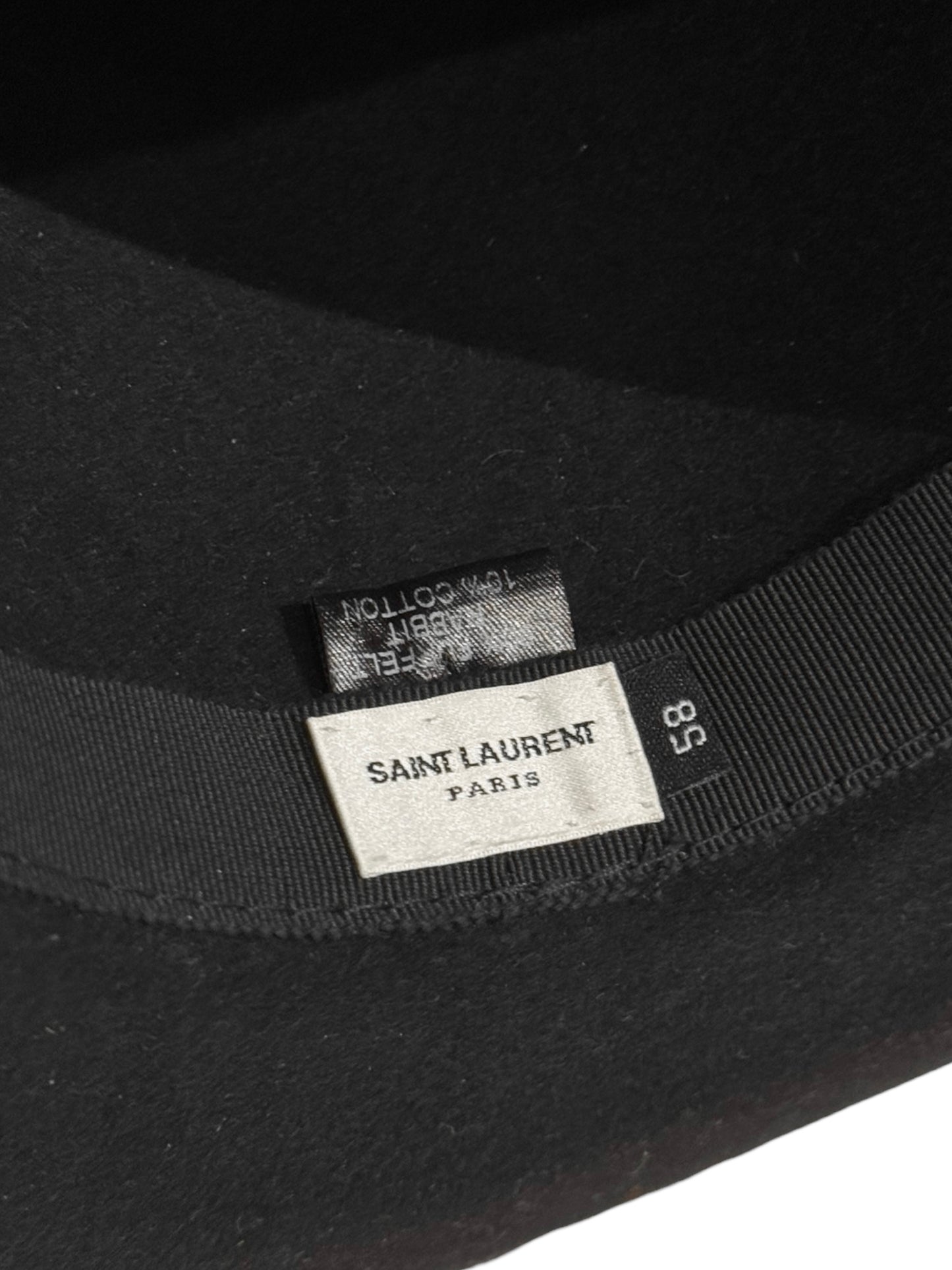 SAINT LAURENT 2010s BY HEDI SLIMANE RABBIT FUR FELT WIDE-BRIM HAT