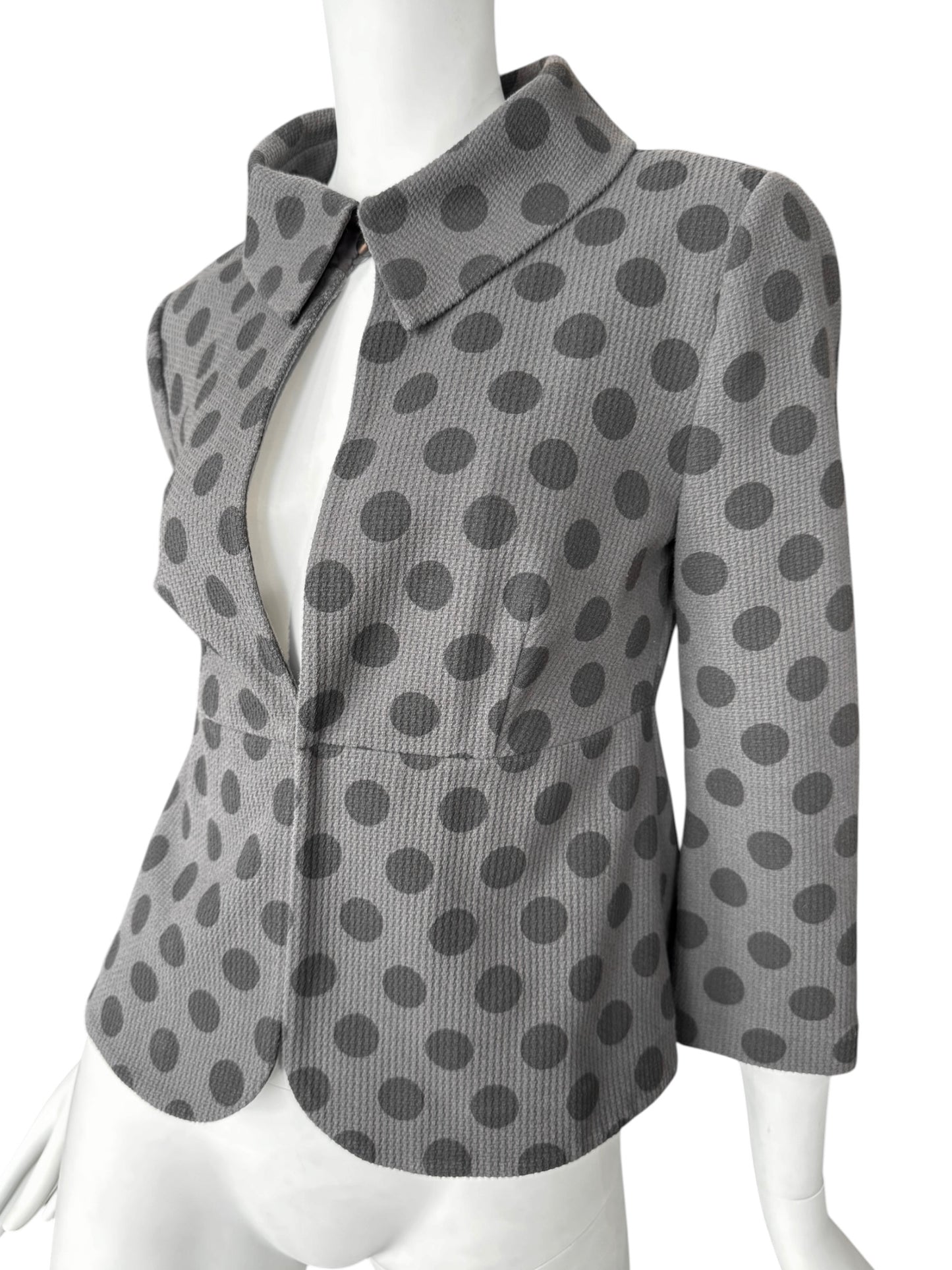 ARMANI COLLEZIONI 2000s GREY POLKA DOT LIGHT JACKET