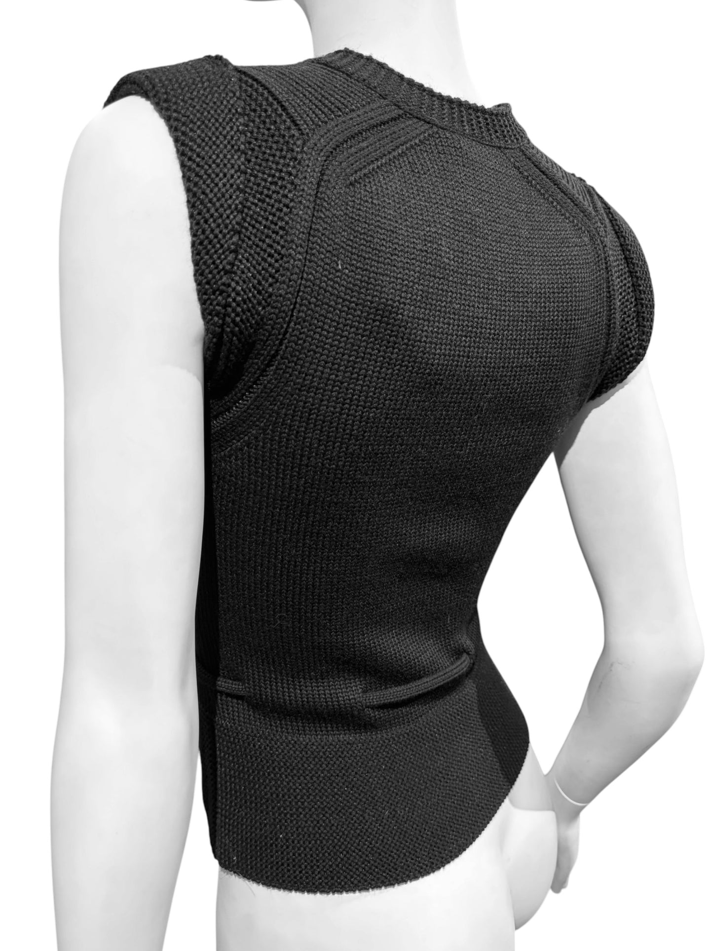 GUCCI FW2007 BY FRIDA GIANNINI BLACK WOOL TANK TOP