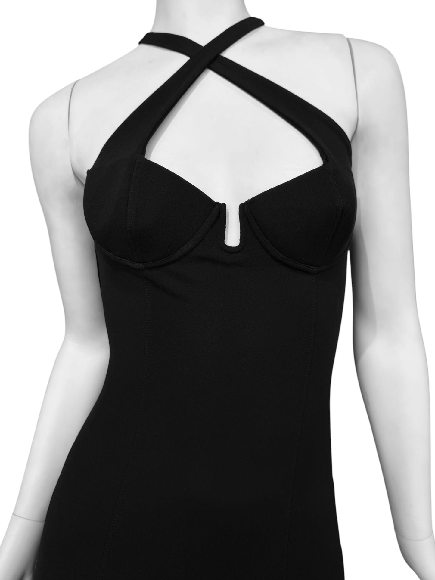 PLEIN SUD SS1992 BLACK SLIT MAXI DRESS