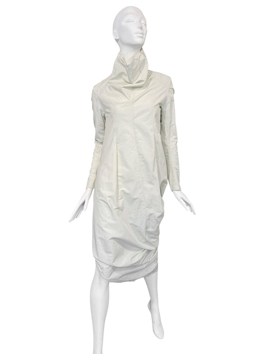MARC LE BIHAN 2020s OFF-WHITE DRAPED HIGH-NECK MAXI DRESS