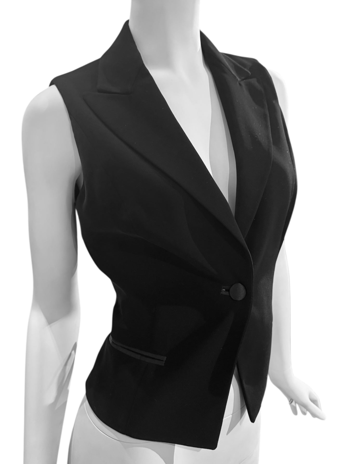 EXTÈ 1990s BLACK BACKLESS WAISTCOAT