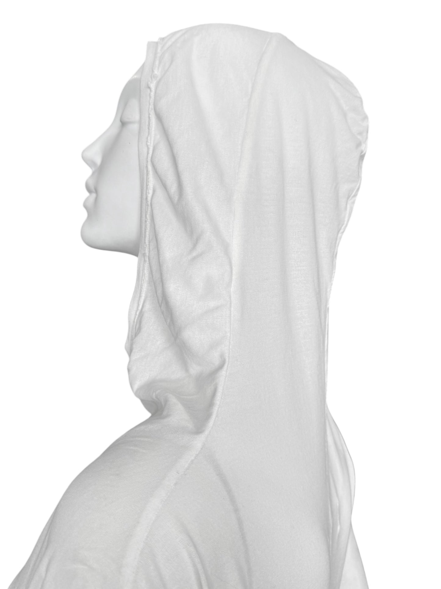 MARC LE BIHAN 2020s WHITE DRAPED HOODED TOP