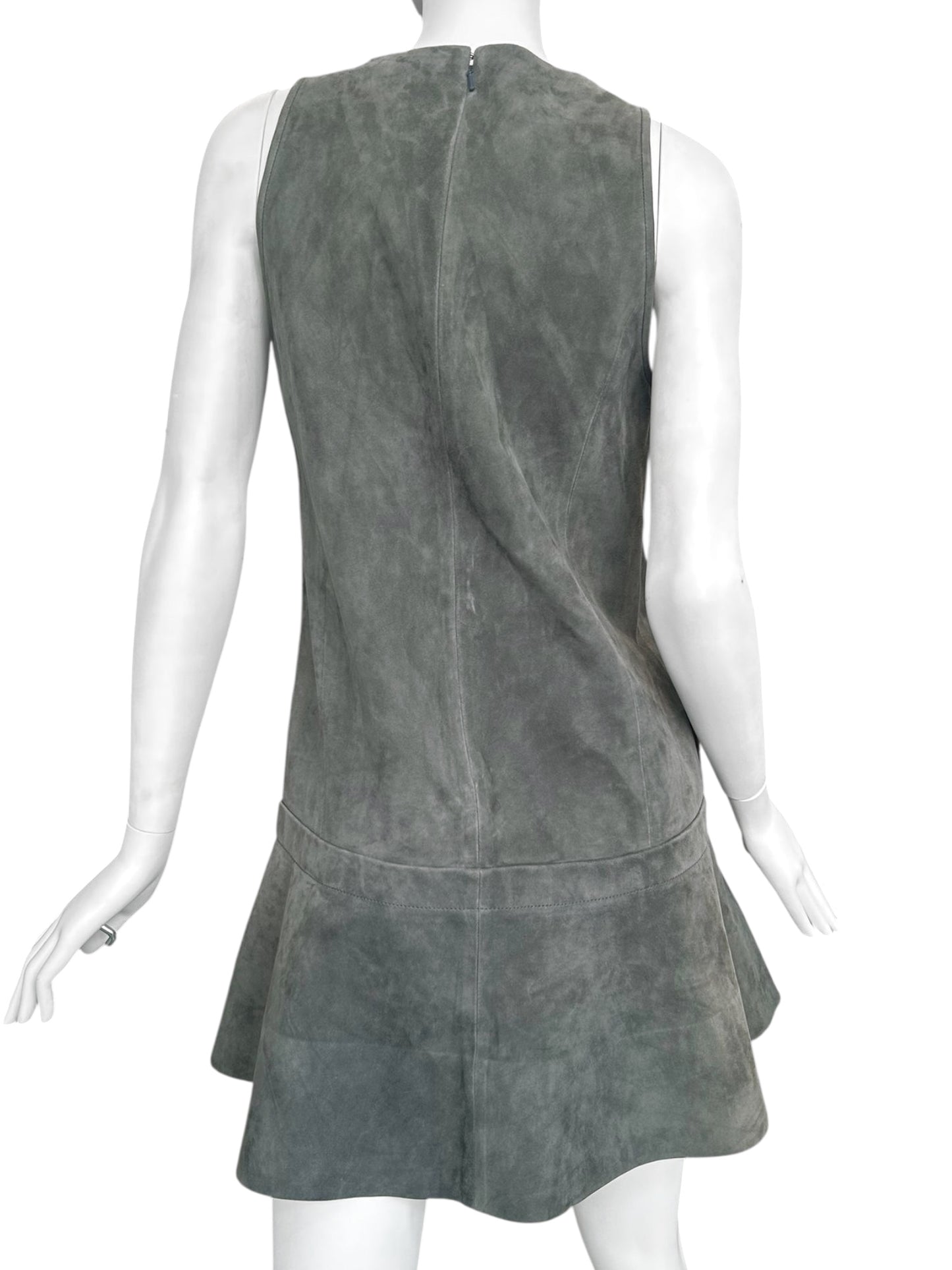 BALENCIAGA SS2013 BY NICOLAS GHESQUIÈRE GREY SUEDE A-LINE MINI DRESS