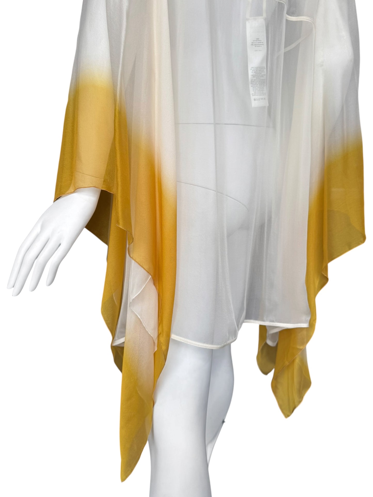 RICK OWENS SS2022 ‘FOGACHINE’ WHITE & YELLOW SILK TOP