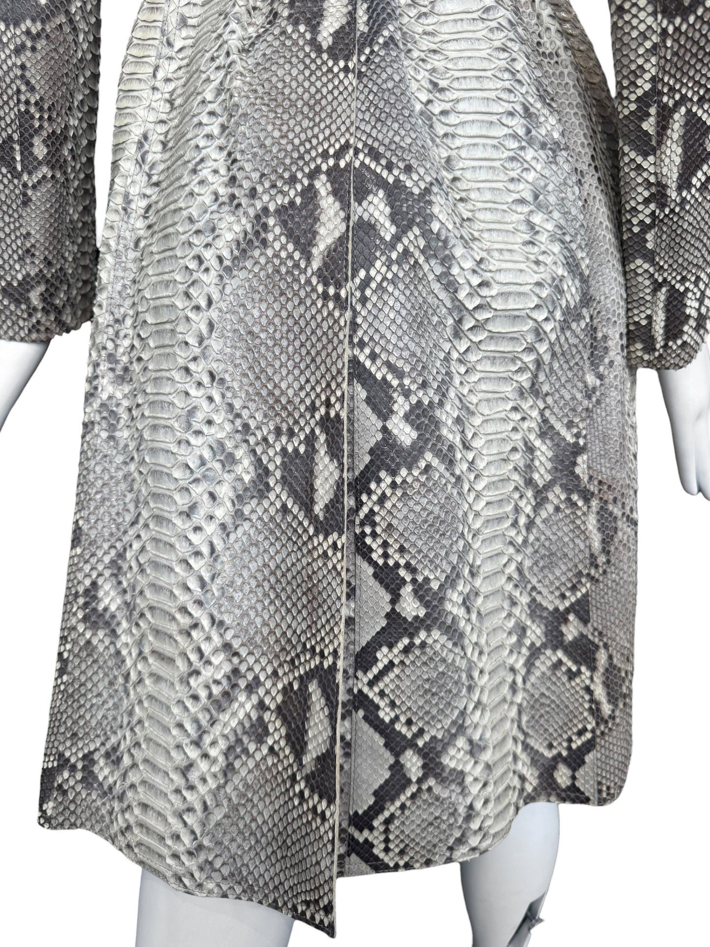 JITROIS 2000s CREAM PYTHON LEATHER COAT
