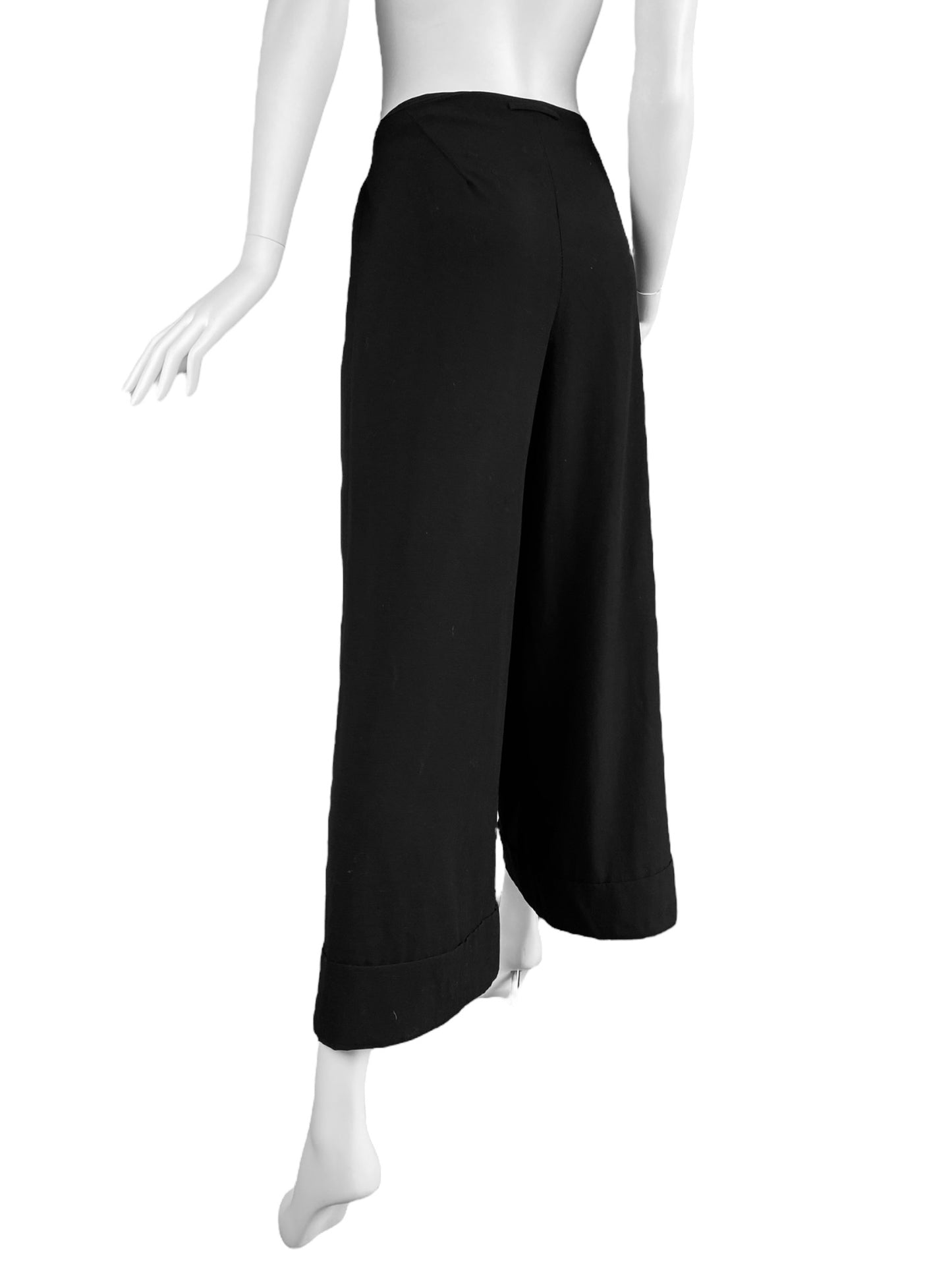 JEAN PAUL GAULTIER 2000s BLACK WIDE LEG PANTS