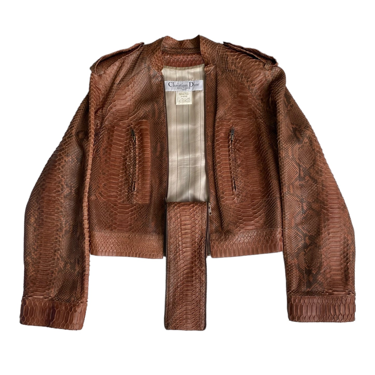 DIOR FW2001 BY GALLIANO BROWN PYTHON LEATHER JACKET