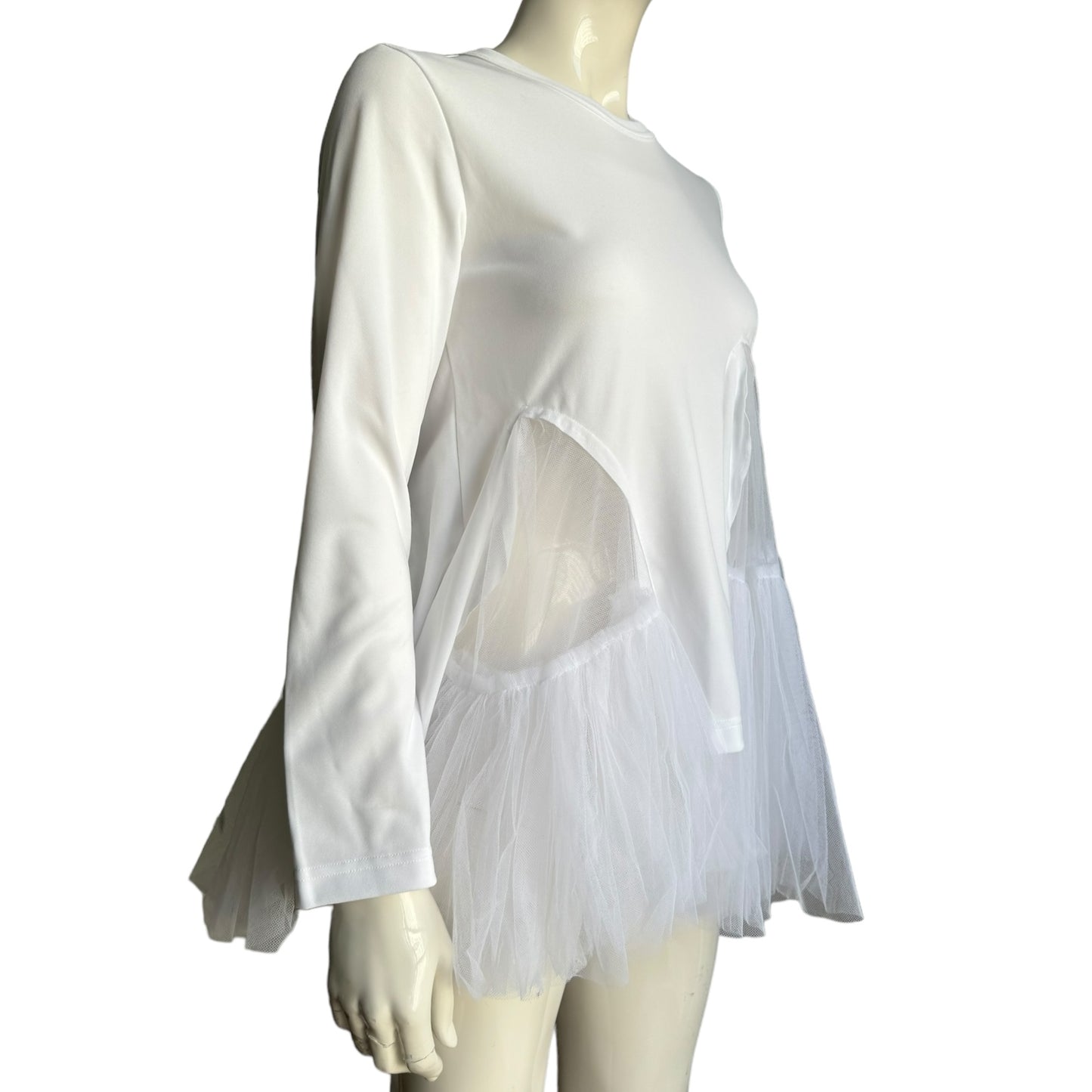 COMME DES GARÇONS FW2022 WHITE RUFFLE TUTU TOP