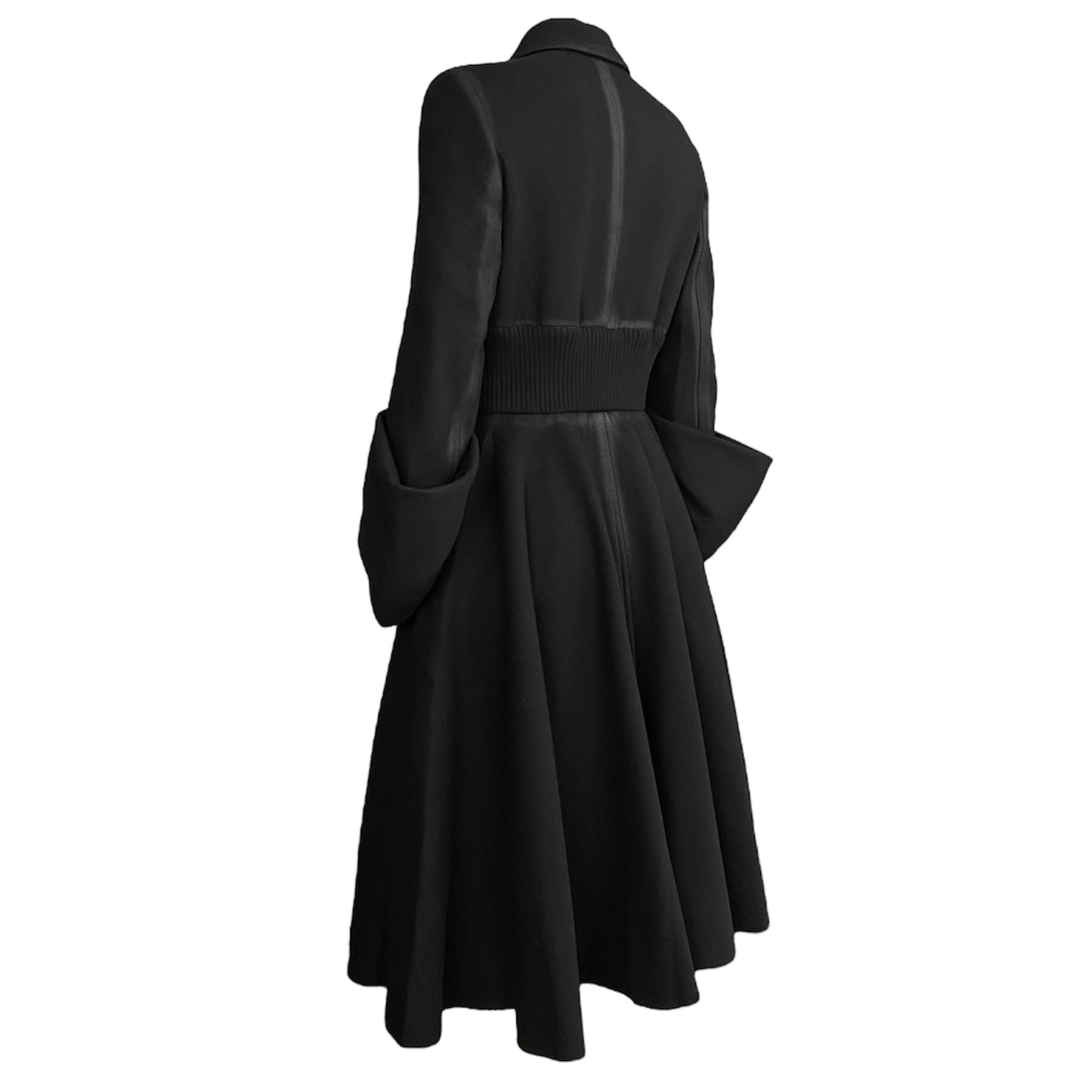 PRADA FW2013 BLACK WOOL MAXI COAT