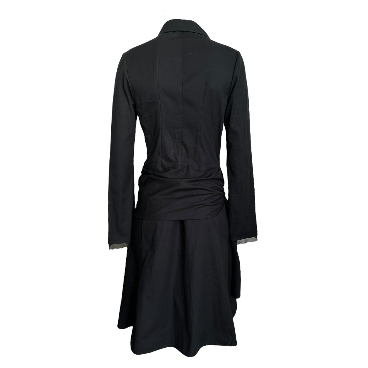 YOHJI YAMAMOTO +NOIR 2010s BLACK COTTON BLAZER DRESS