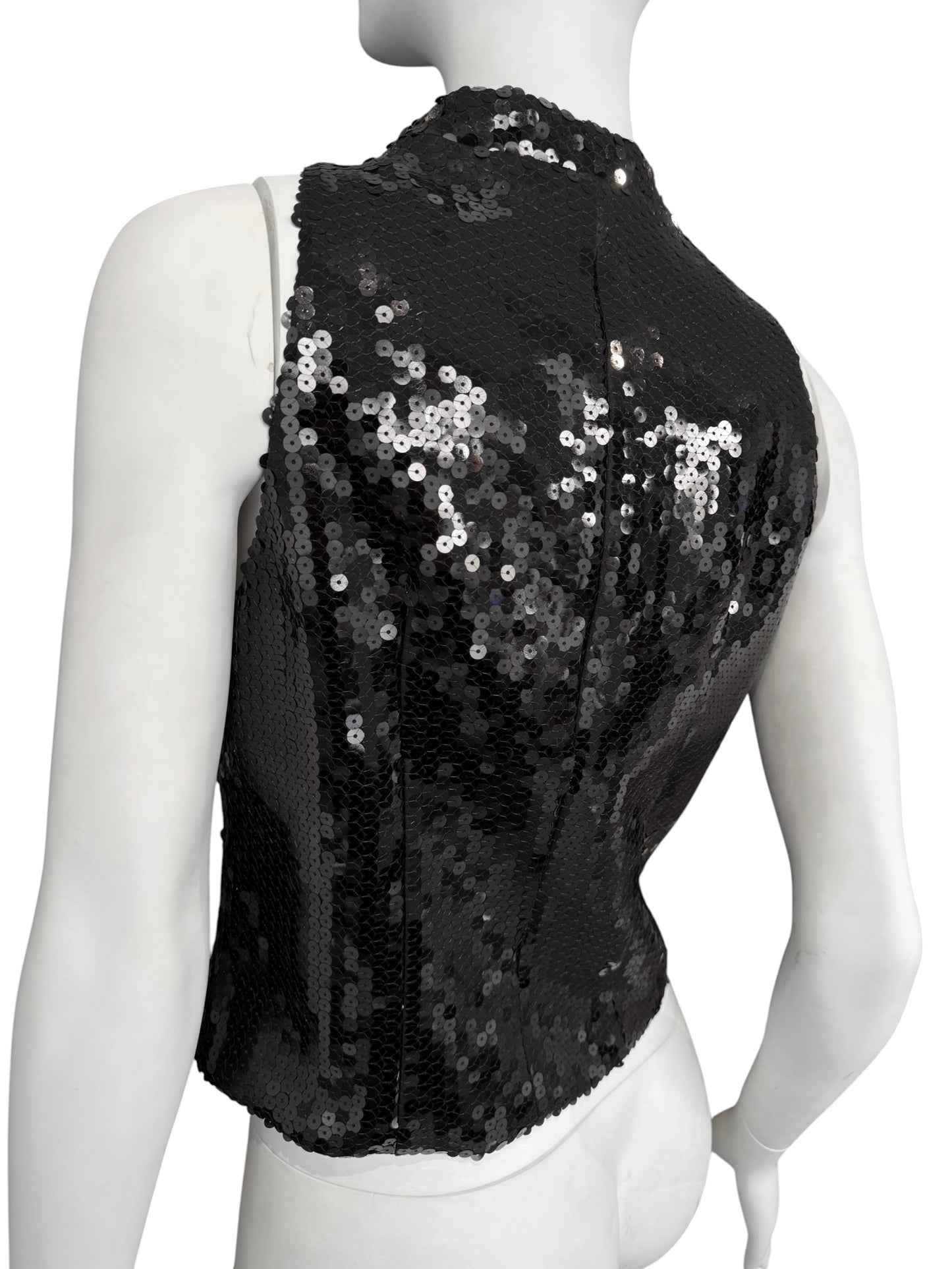 ALEXANDER MCQUEEN FW1998 ‘JOAN’ BLACK SEQUINS VEST